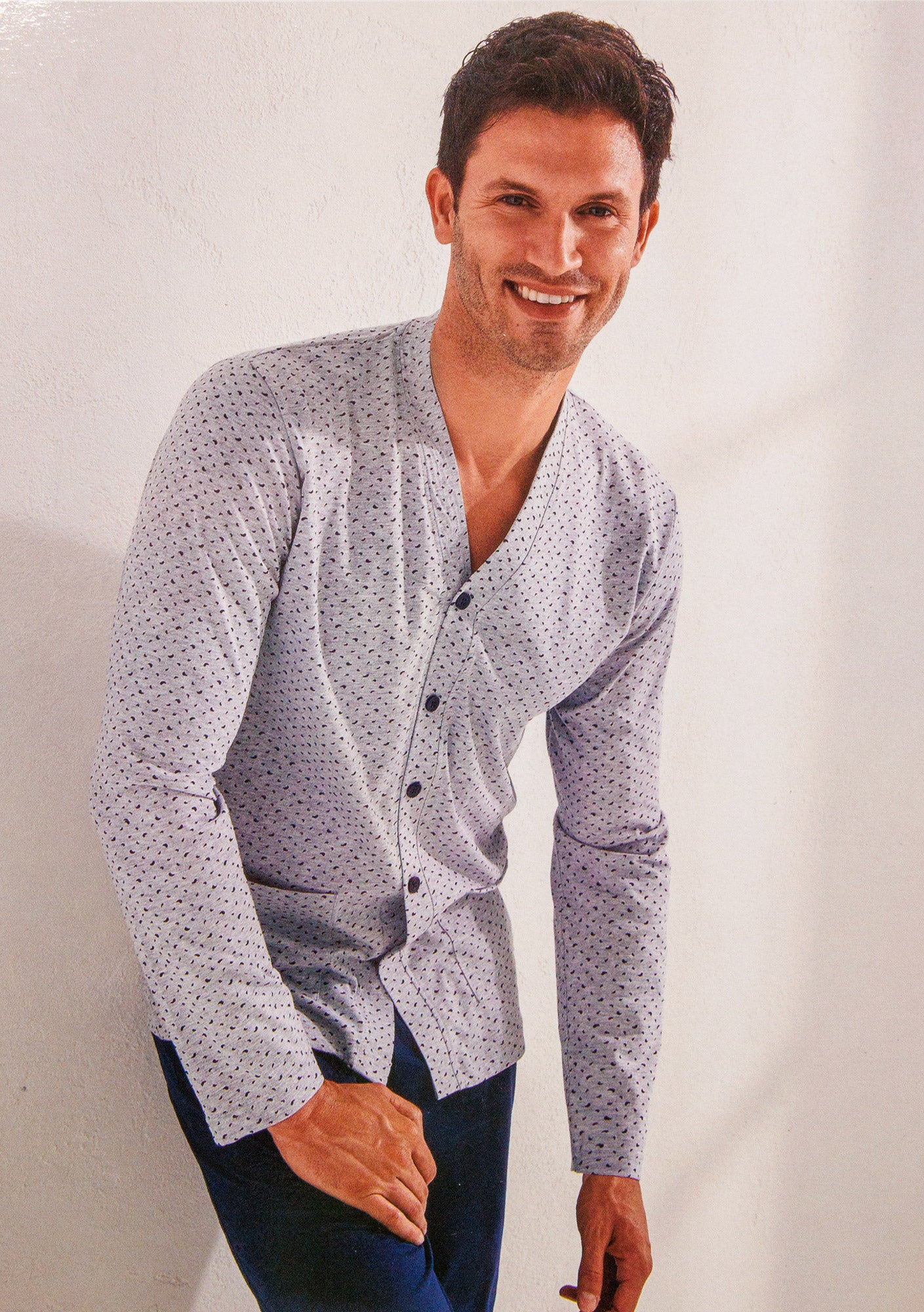 Pigiama da uomo aperto in cotone Il Granchio GP1118/A