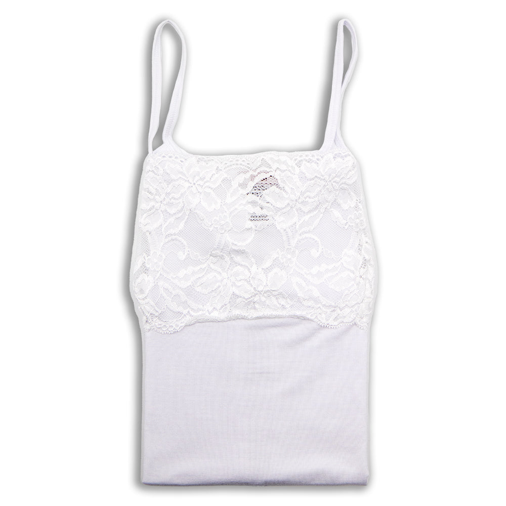 Canottiera a spallina e pizzo in micromodal Egi 1135