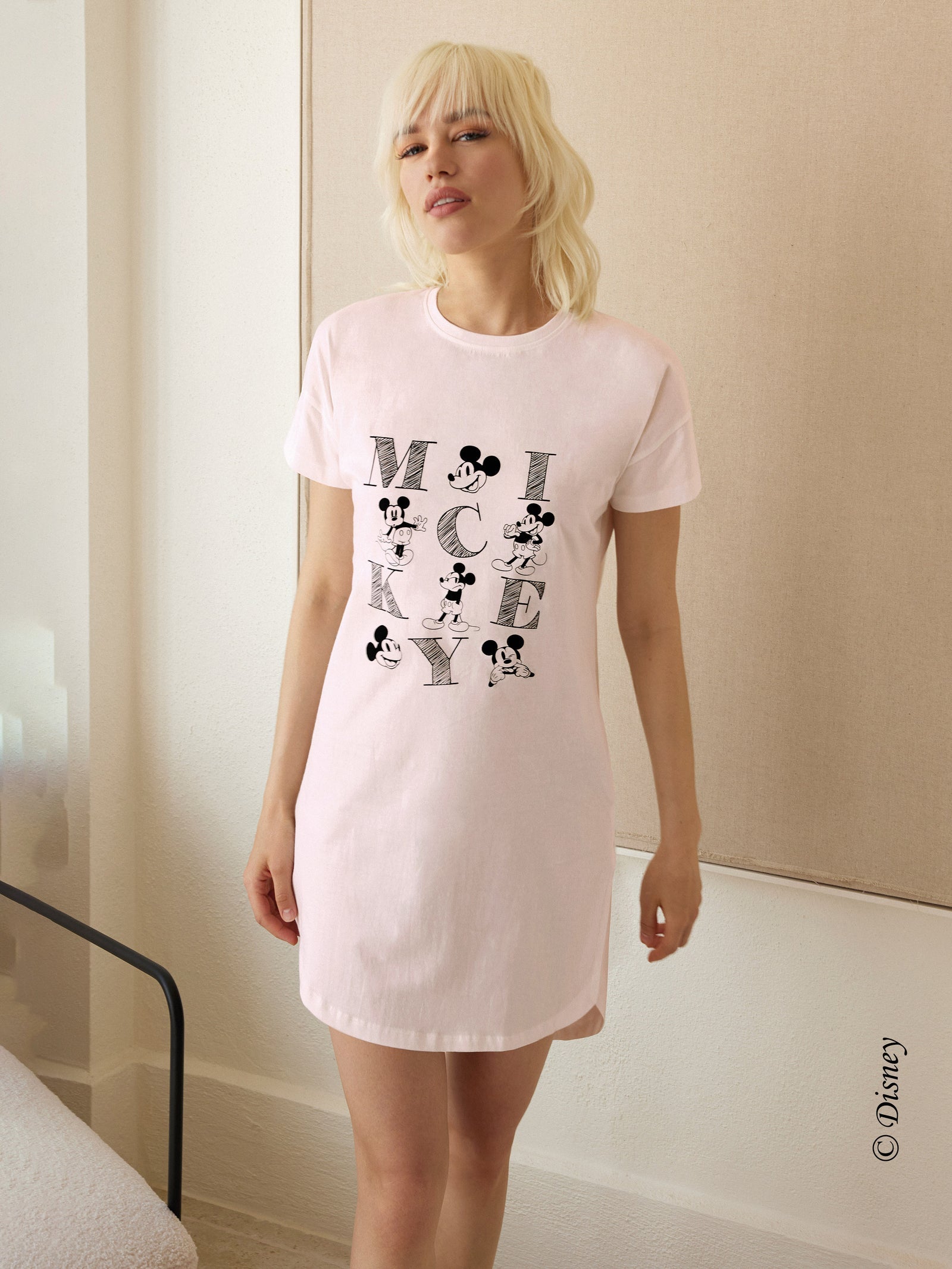 Camicia da notte a manica corta con stampa Mickey Mouse Jadea 3302