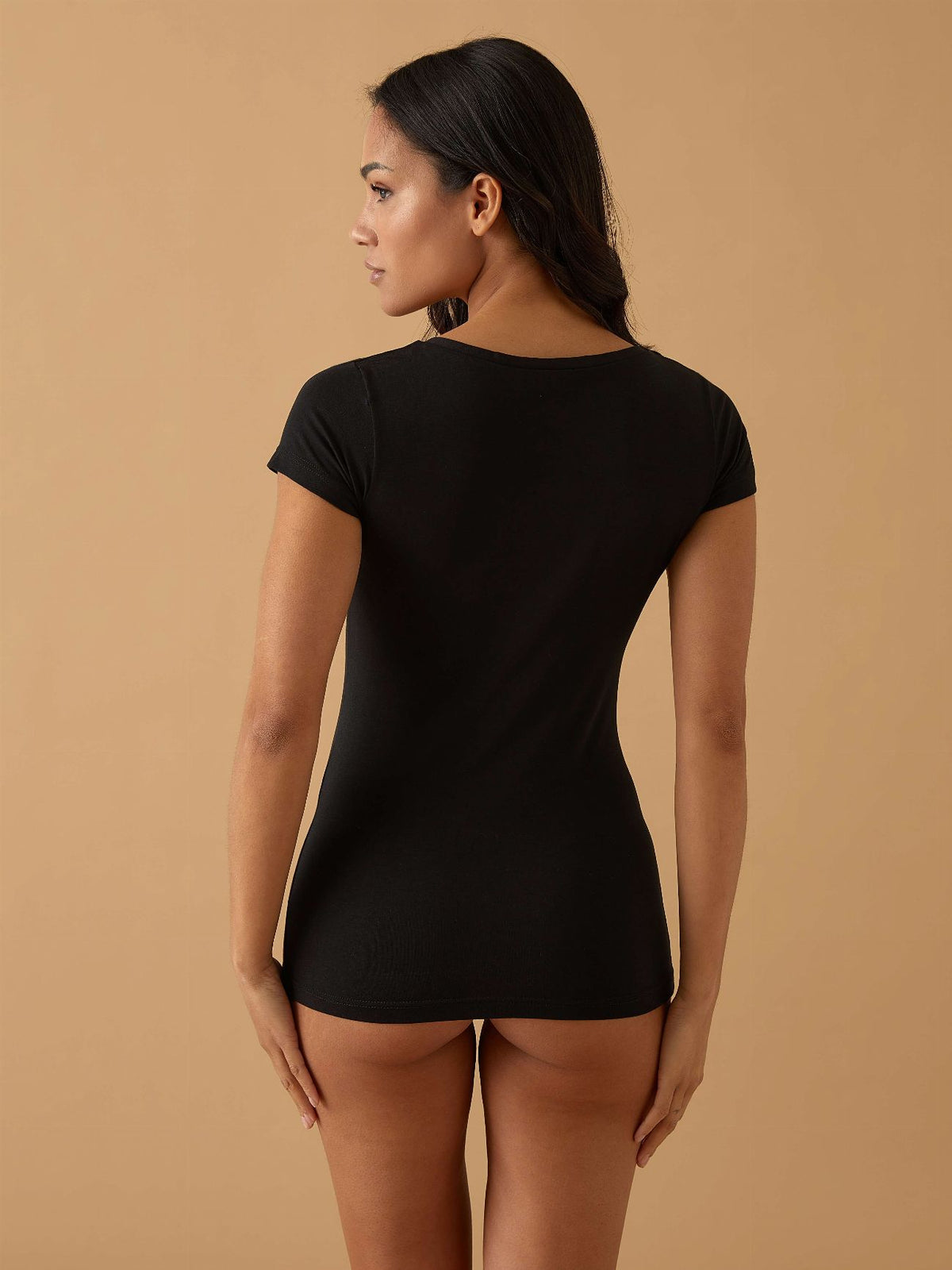 T-shirt scollo tondo in cotone modal Jadea 4181