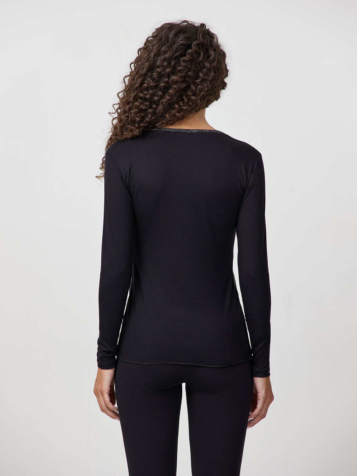 Maglia Maniche Lunghe Trasparente con tessuto laminato Jadea 4685
