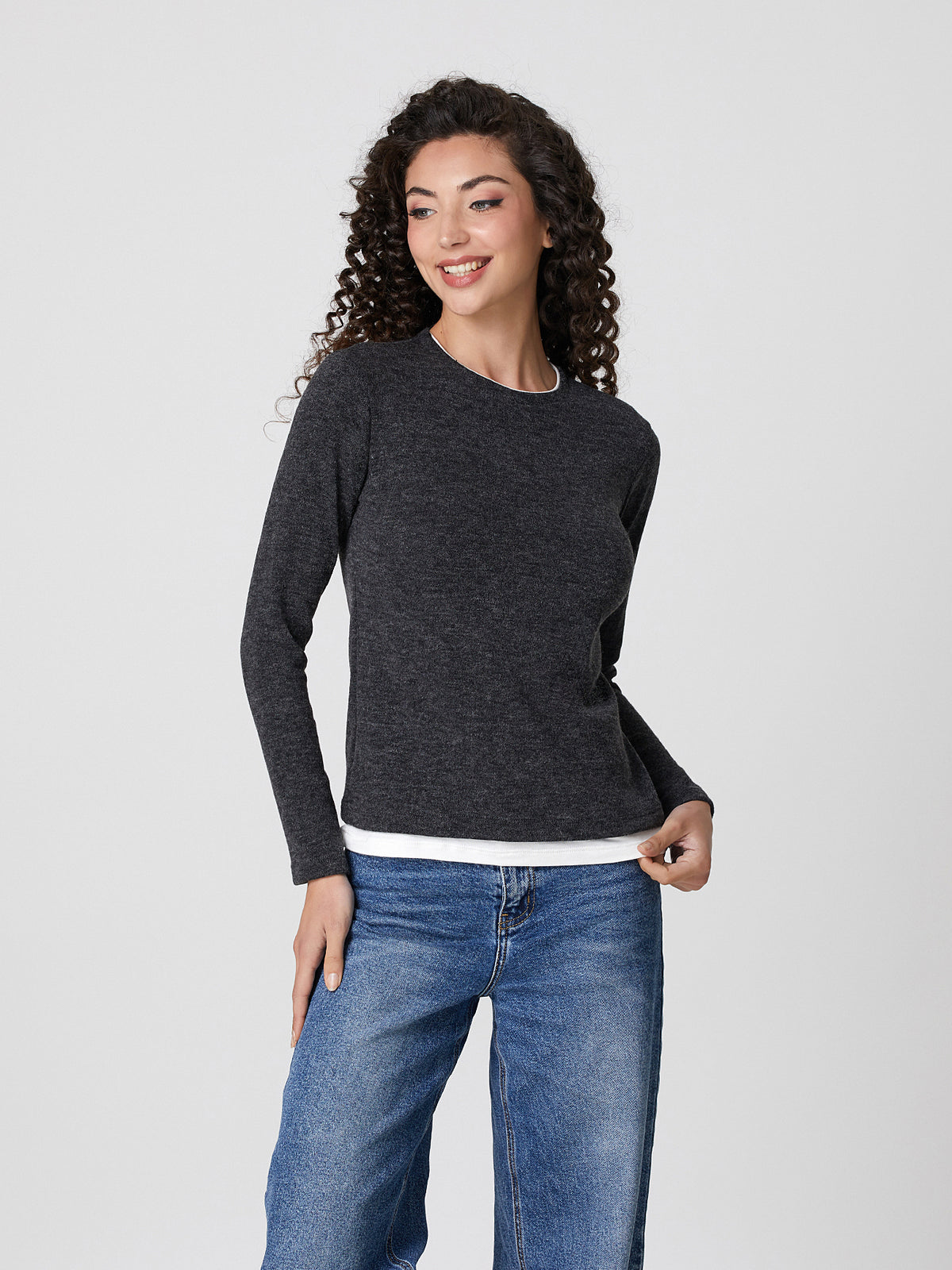 Maglia a manica lunga con inserti a contrasto Jadea 4862