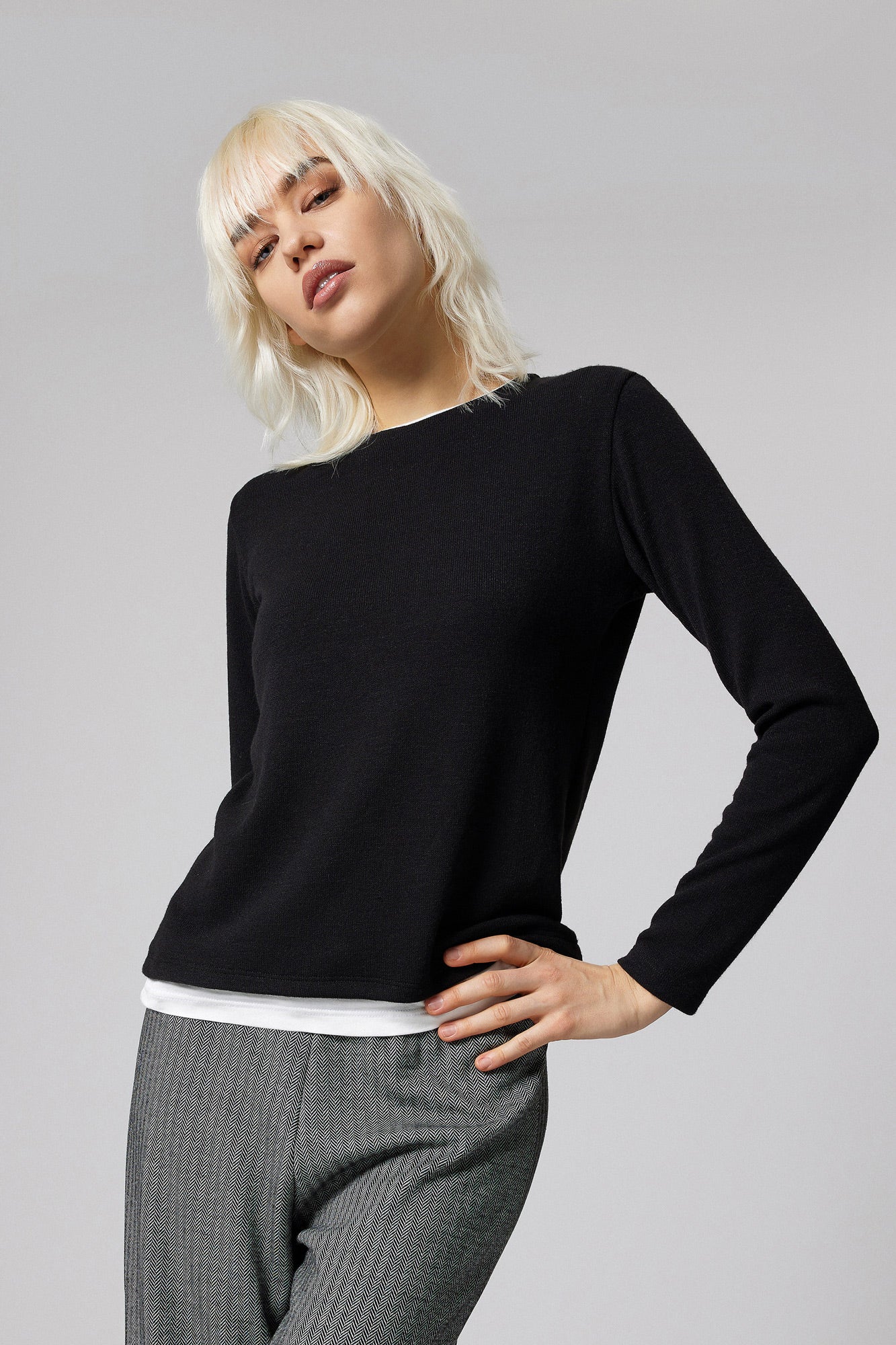 Maglia a manica lunga con inserti a contrasto Jadea 4862