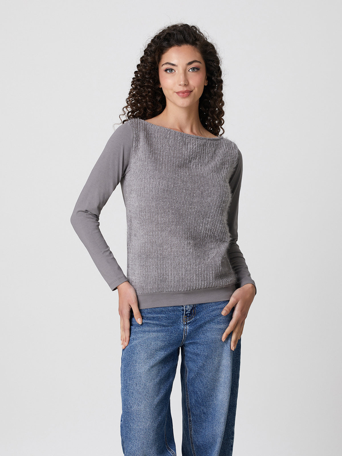 Maglia a manica lungo con scollo a barca Jadea 4863