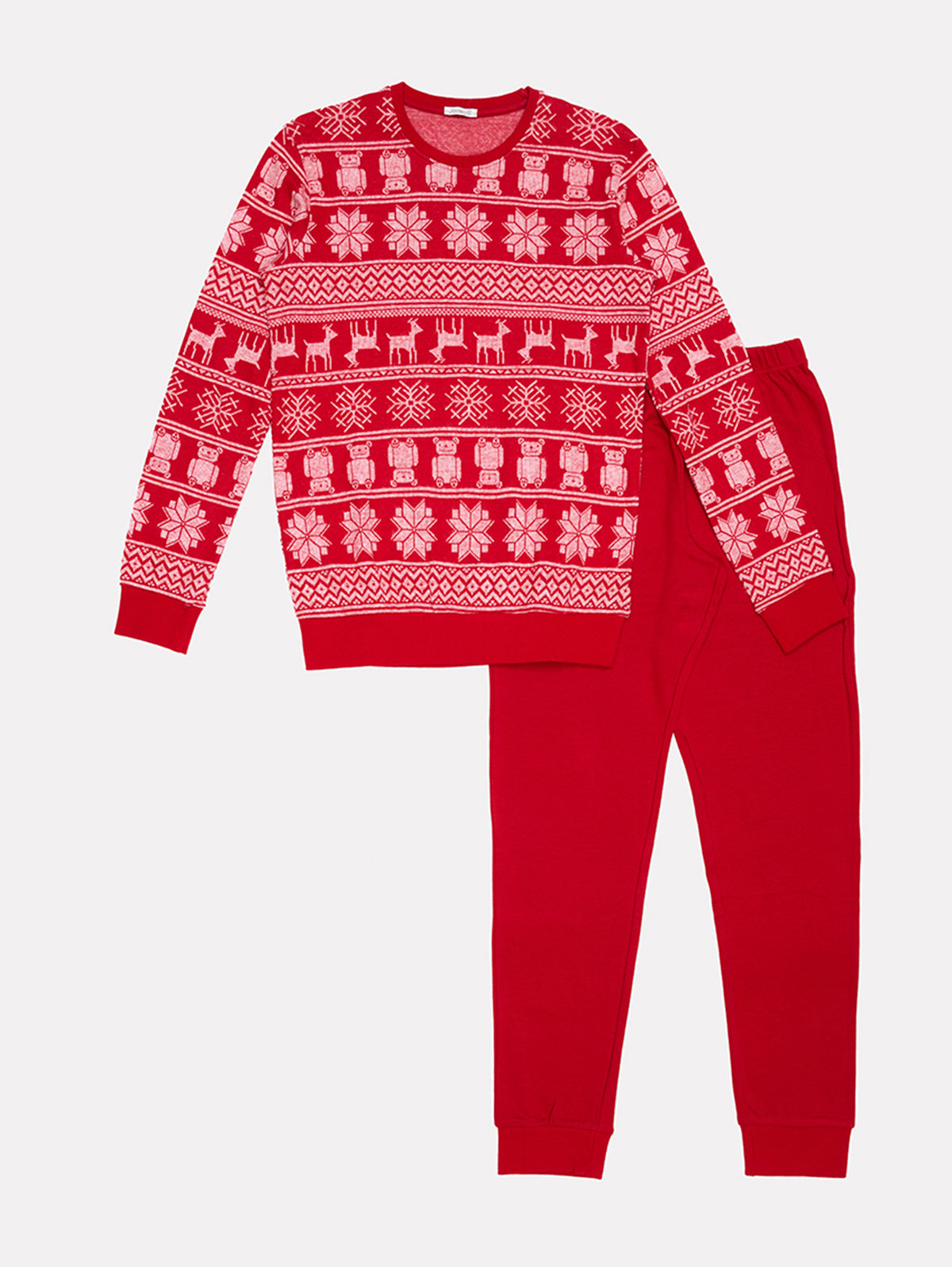 Pigiama in punto milano con fantasia invernale Jadea 5226