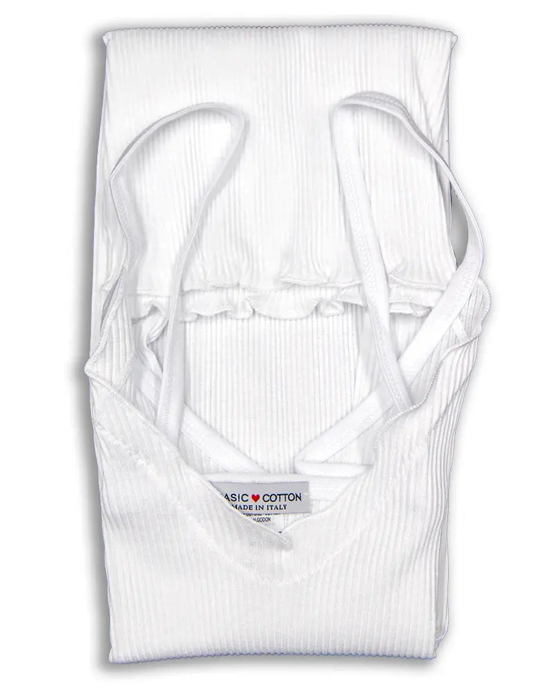 Canottiera a spalla fine in cotone Basic Cotton 601