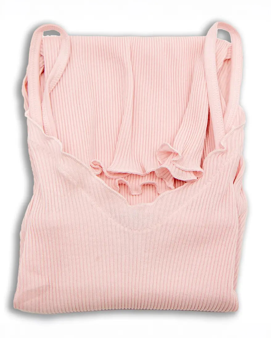 Canottiera a spalla fine in cotone Basic Cotton 601