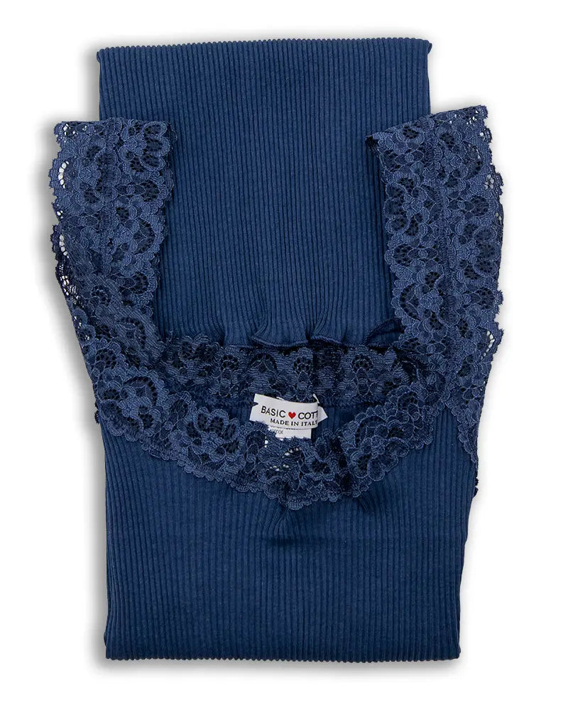 Canottiera a spalla larga in cotone Basic Cotton 602