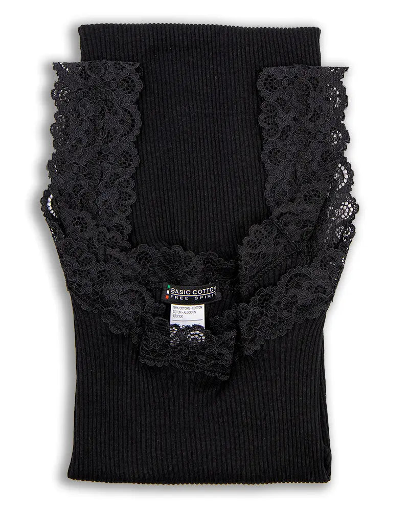 Canottiera a spalla larga in cotone Basic Cotton 602