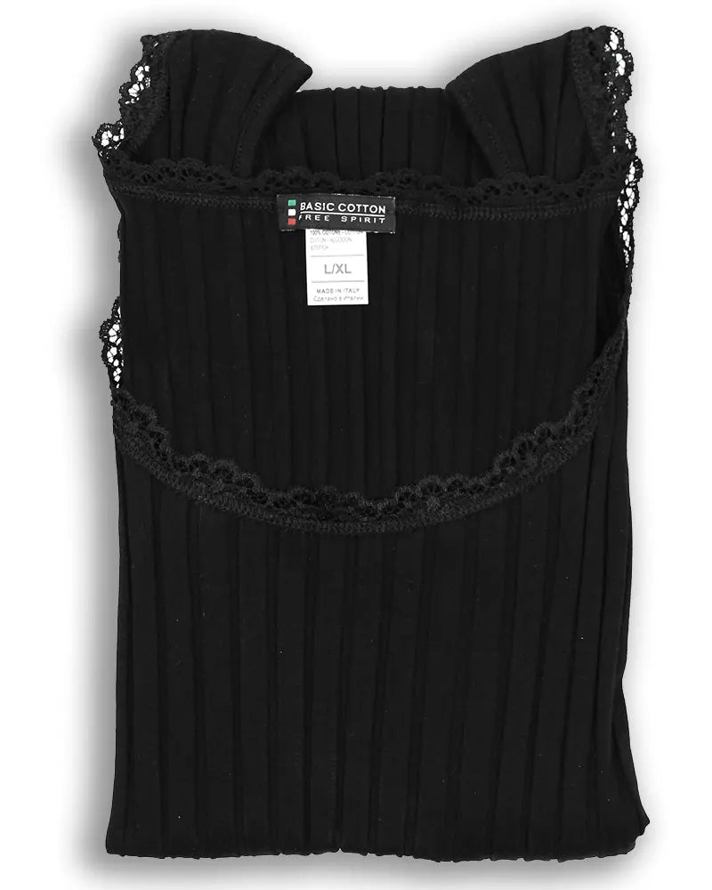 Canottiera a spalla larga in cotone Basic Cotton 6510