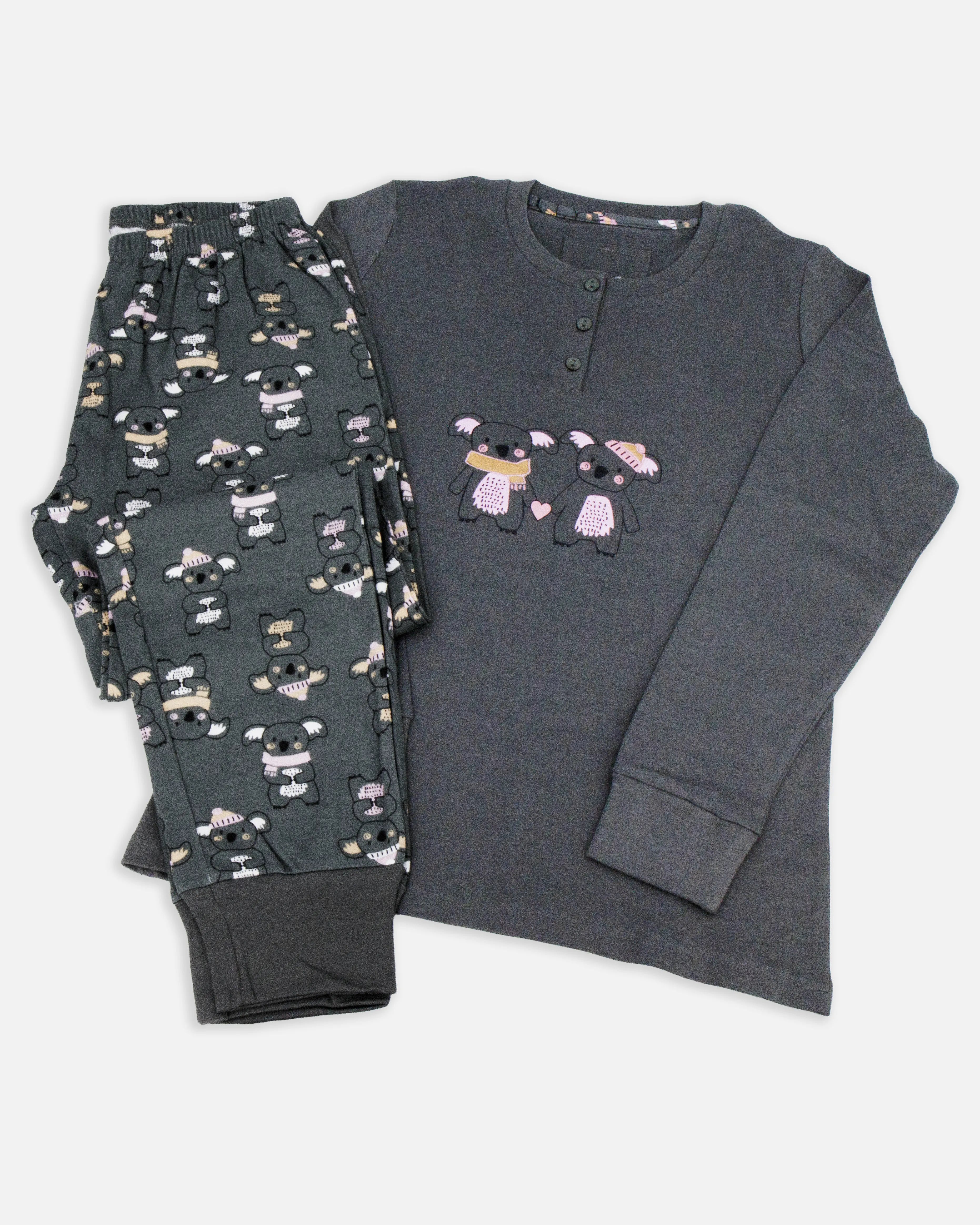Pigiama lungo da donna in cotone interlock Infiore 652989