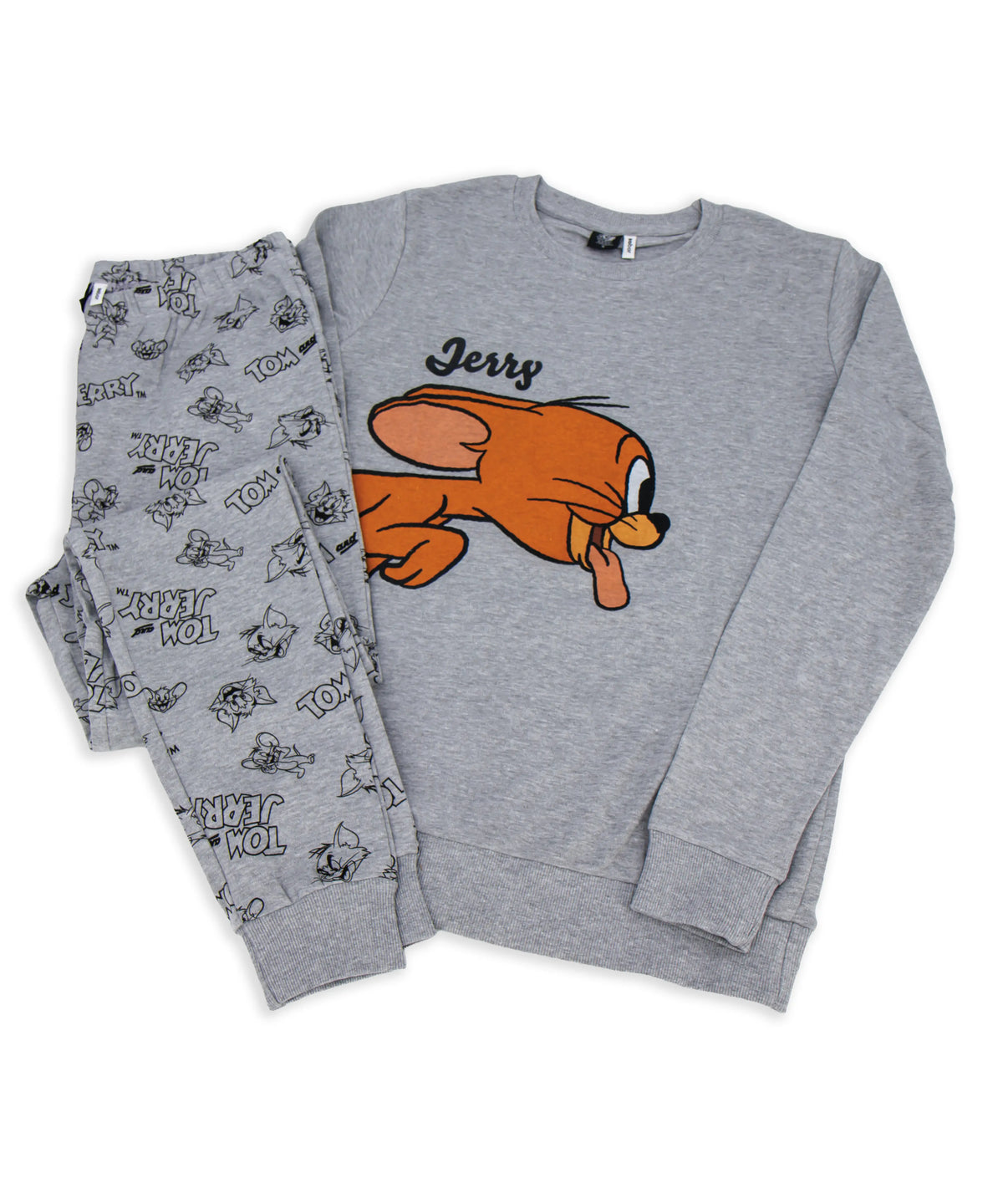 Pigiama lungo da donna in cotone interlock Sabor WBL7897 "Tom and Jerry"