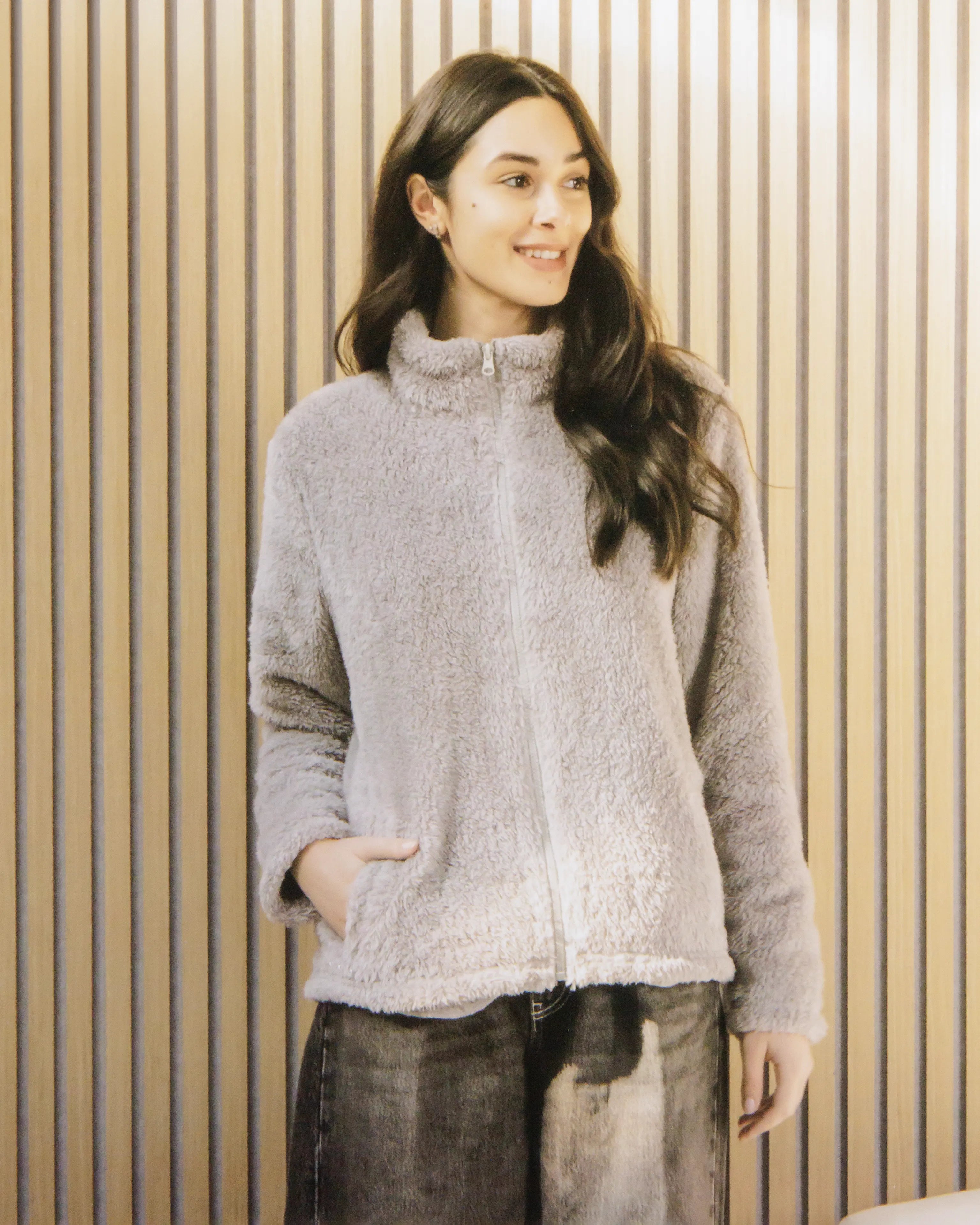 Giubbottino con zip in Coral Fleece Kissimo 25D93028