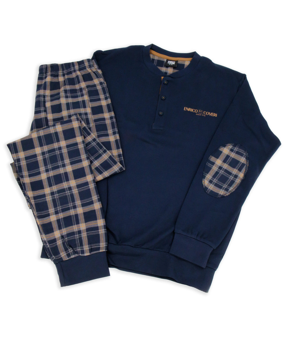 Pigiama Lungo da Uomo in cotone interlock Enrico Coveri EP2242