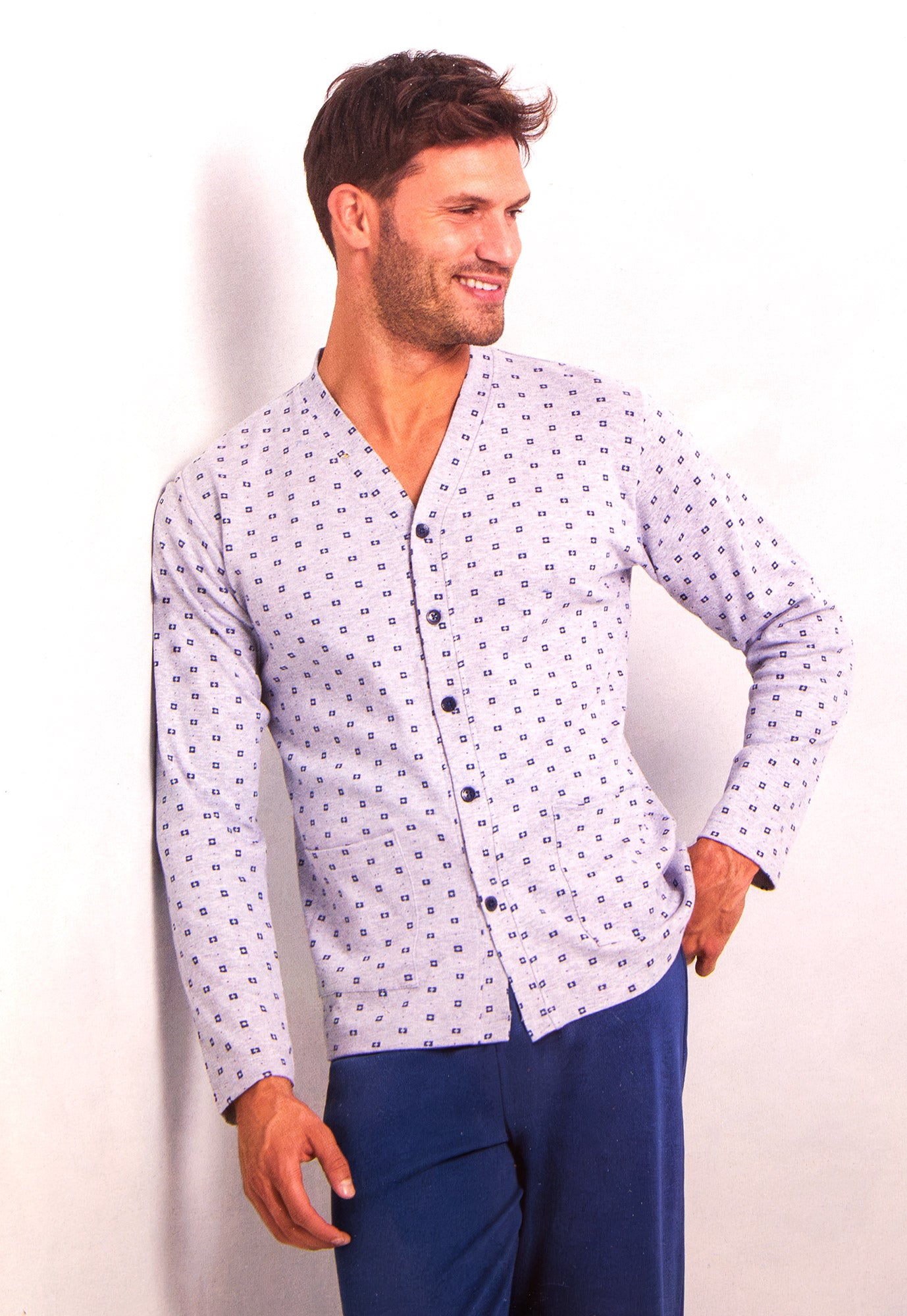 Pigiama aperto in cotone interlock Il Granchio GP2072/A