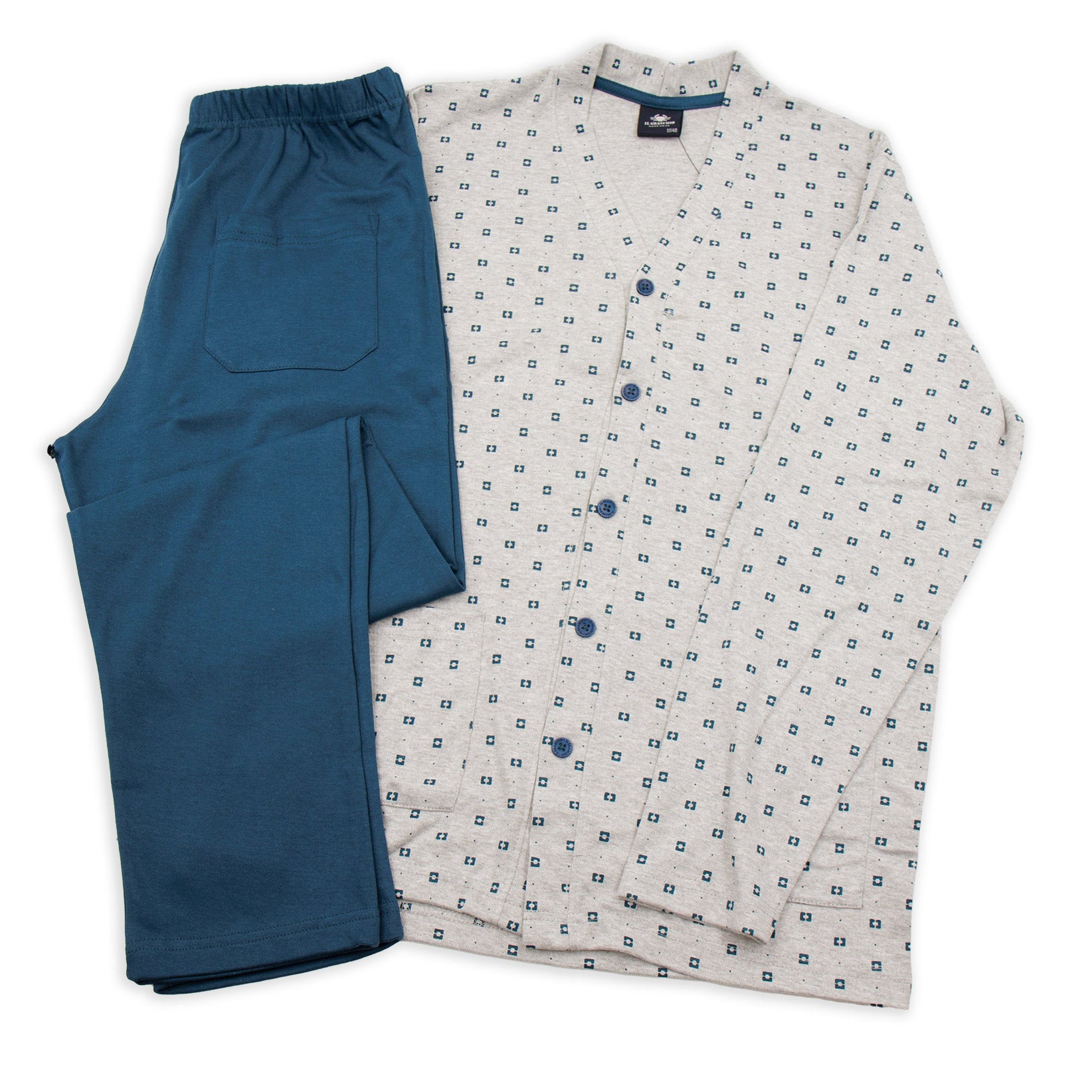 Pigiama aperto in cotone interlock Il Granchio GP2072/A