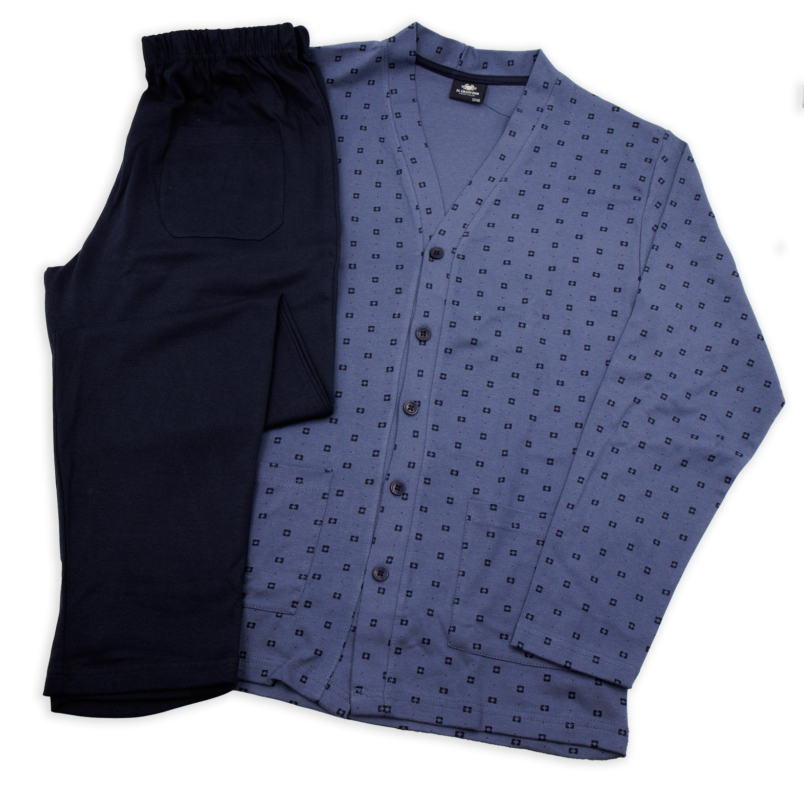 Pigiama aperto in cotone interlock Il Granchio GP2072/A