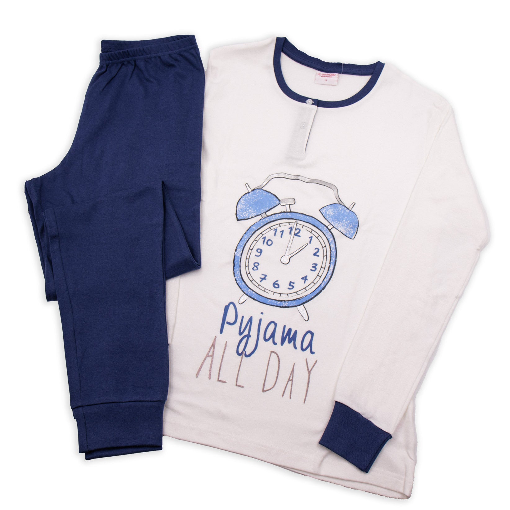 Pigiama da donna in cotone interlock Il Granchio GP6070