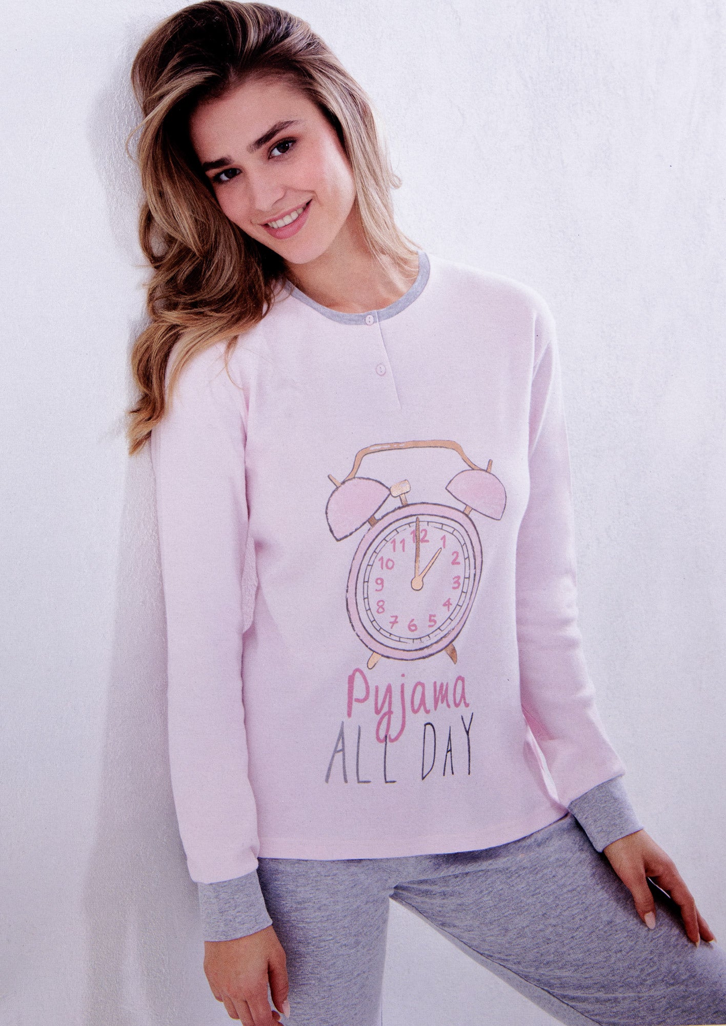 Pigiama da donna in cotone interlock Il Granchio GP6070