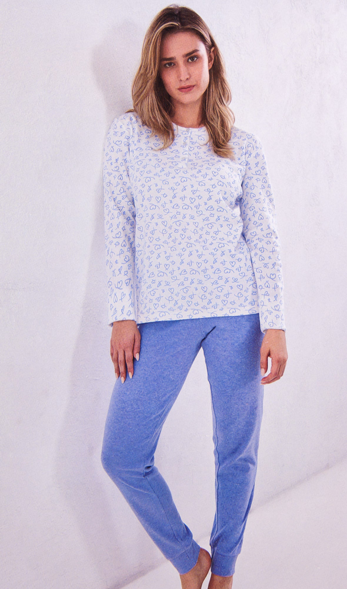 Pigiama da donna in cotone interlock Il Granchio GP6072