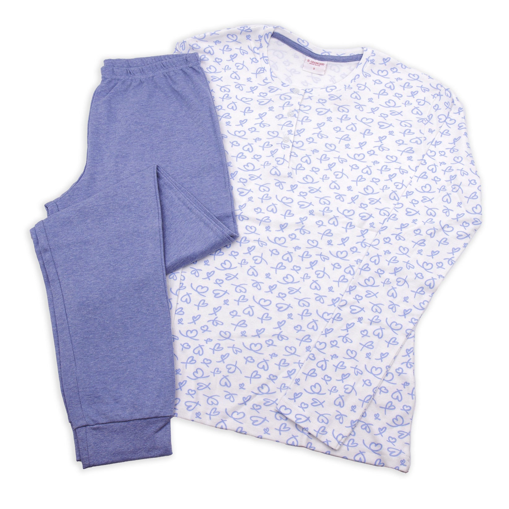 Pigiama da donna in cotone interlock Il Granchio GP6072