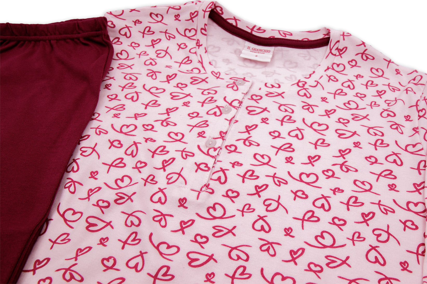 Pigiama da donna in cotone interlock Il Granchio GP6072