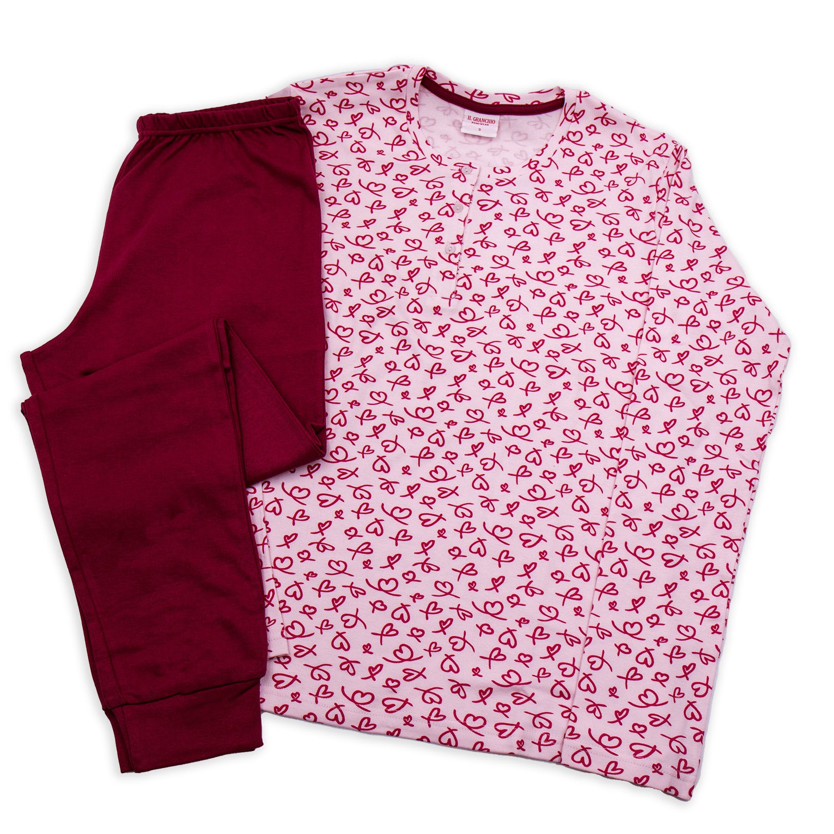 Pigiama da donna in cotone interlock Il Granchio GP6072