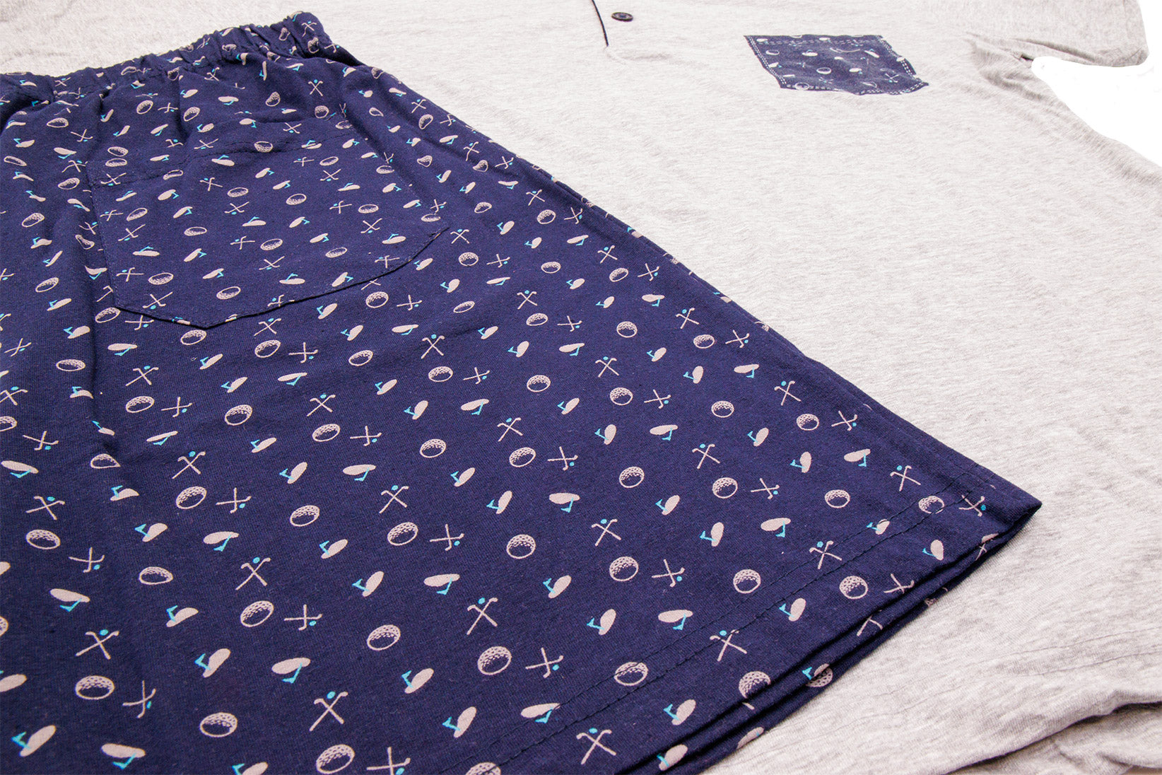 Pigiama corto da uomo in cotone Il Granchio GP1126