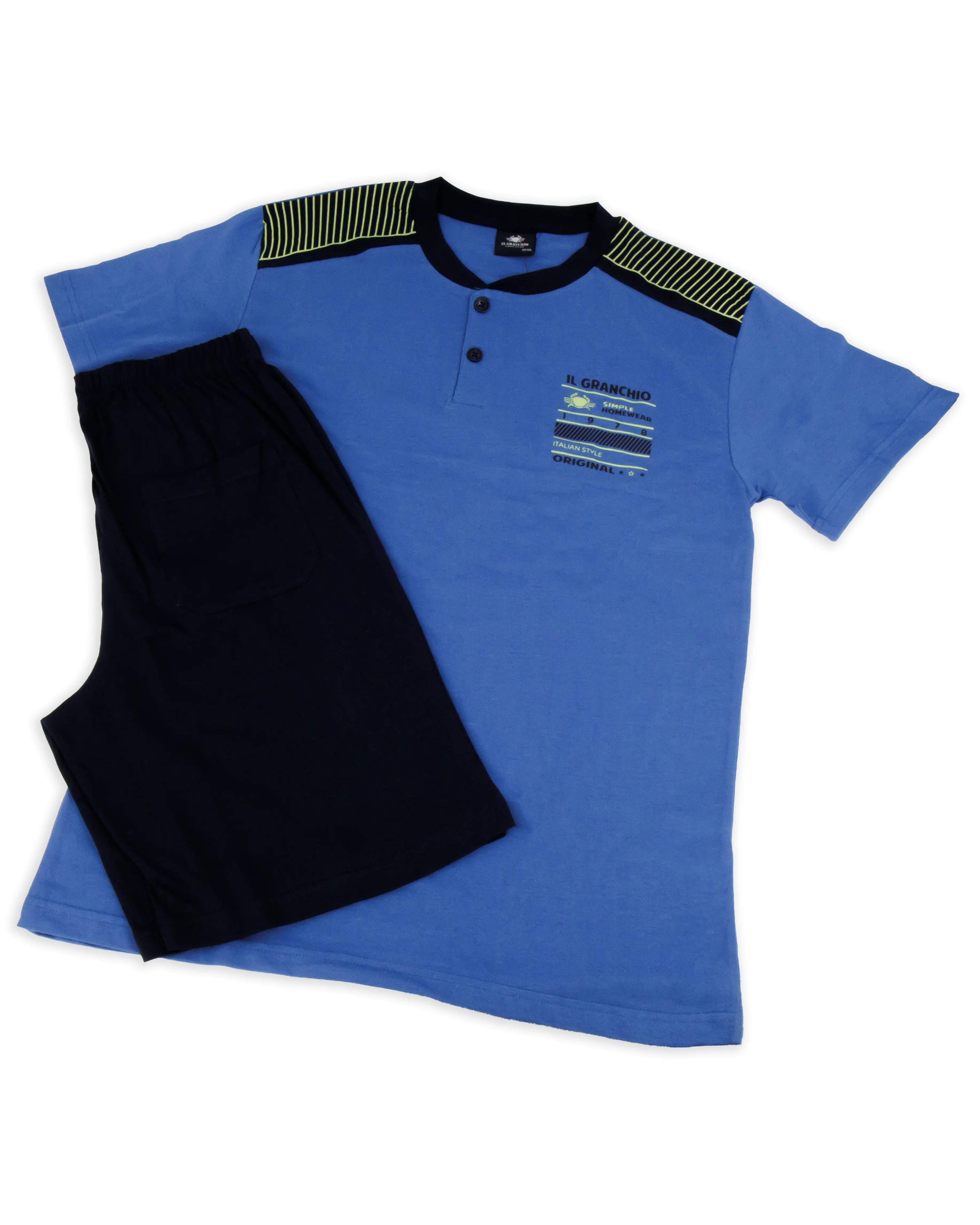 Pigiama corto da uomo in cotone Il Granchio GP1158