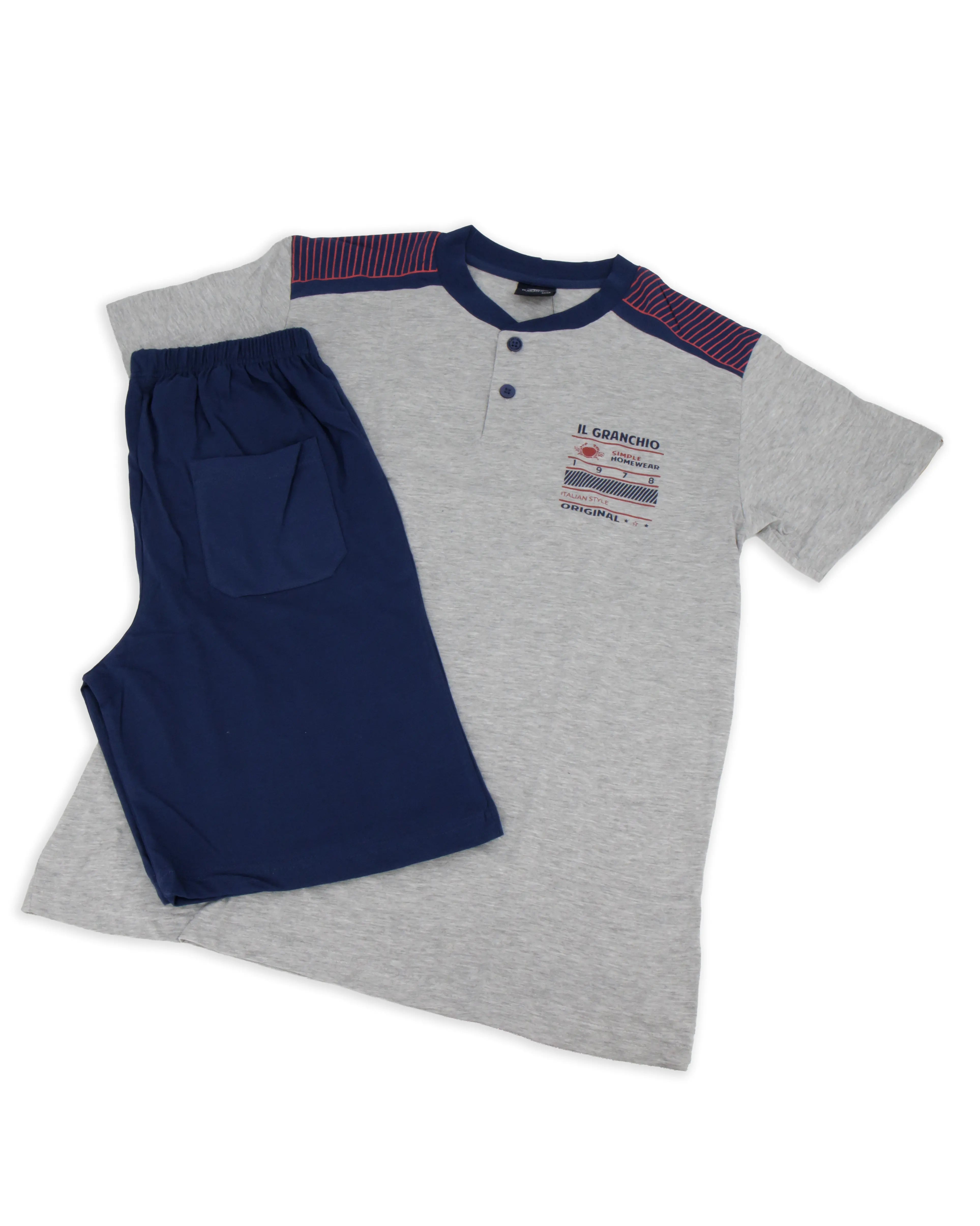 Pigiama corto da uomo in cotone Il Granchio GP1158