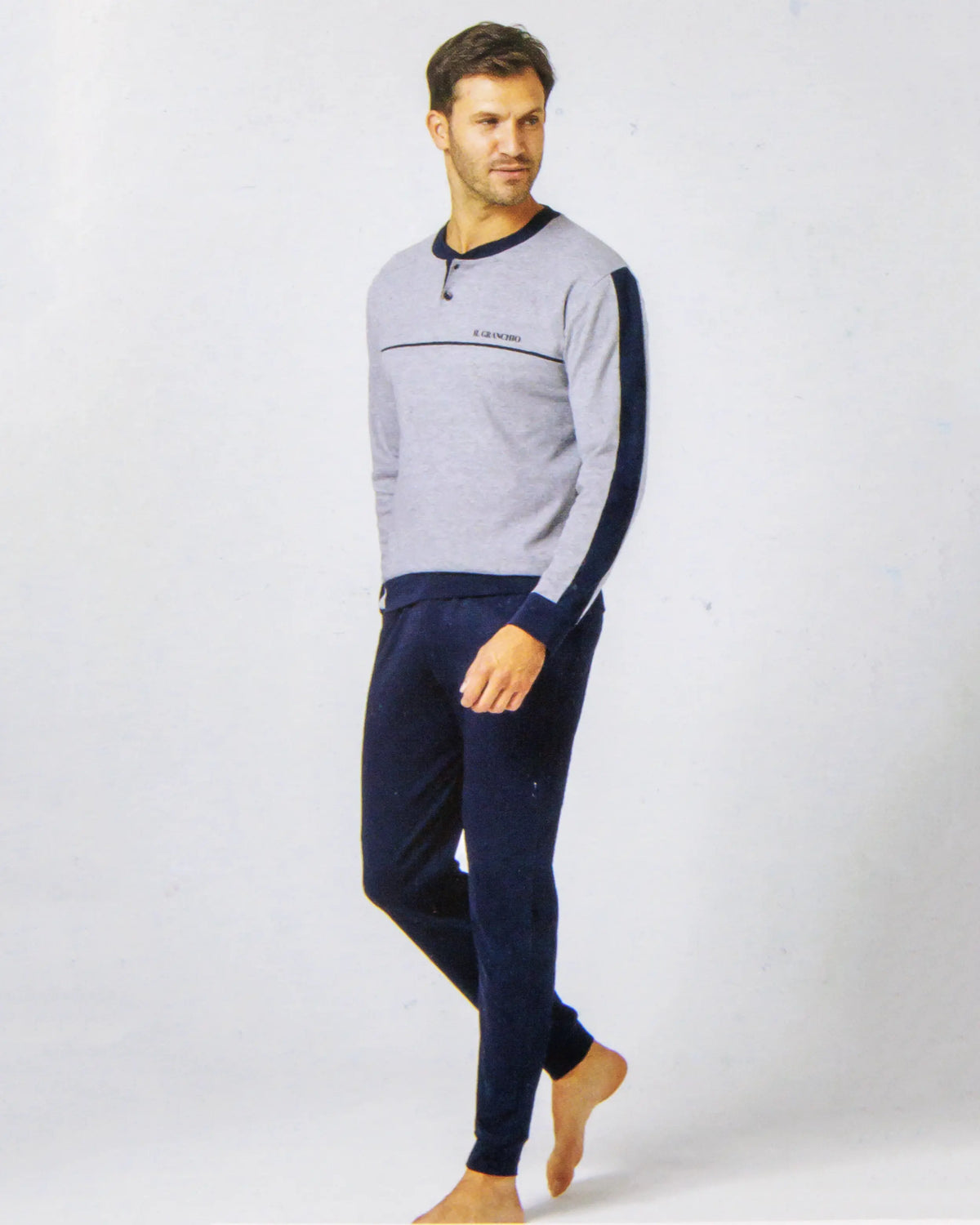 Pigiama da uomo in cotone interlock Il Granchio GP2119