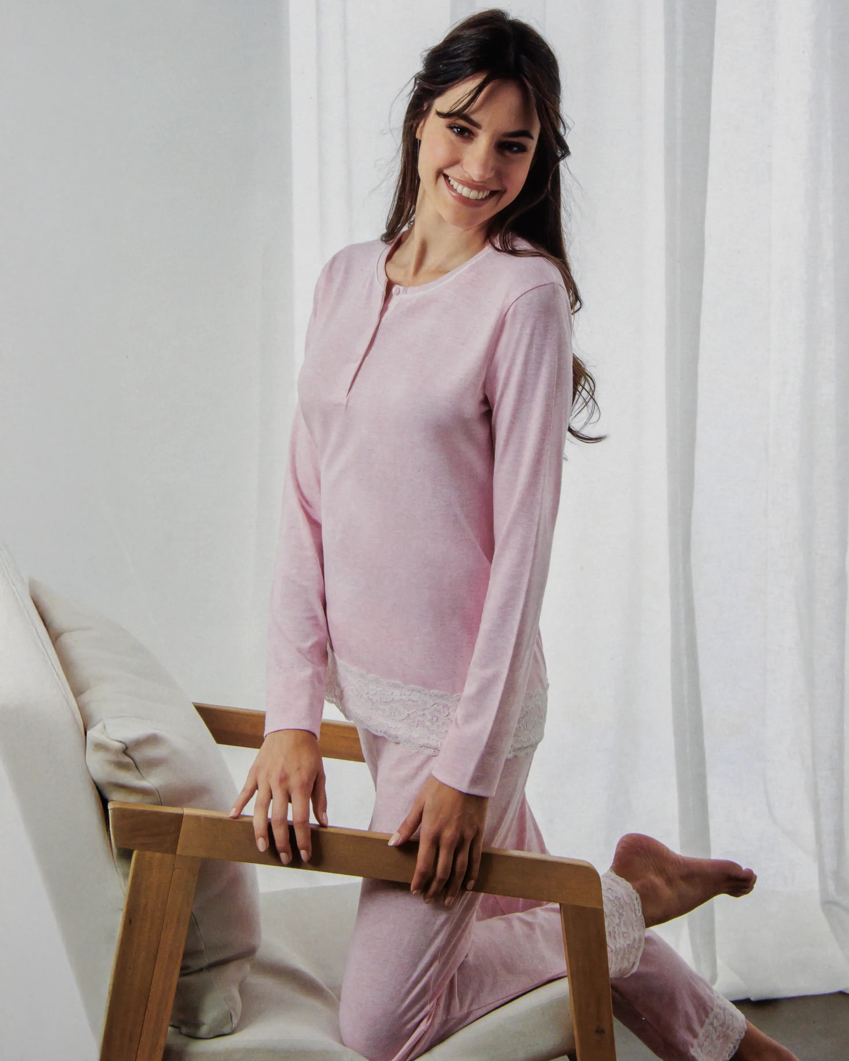 Pigiama da donna manica lunga in cotone Il Granchio GP5125