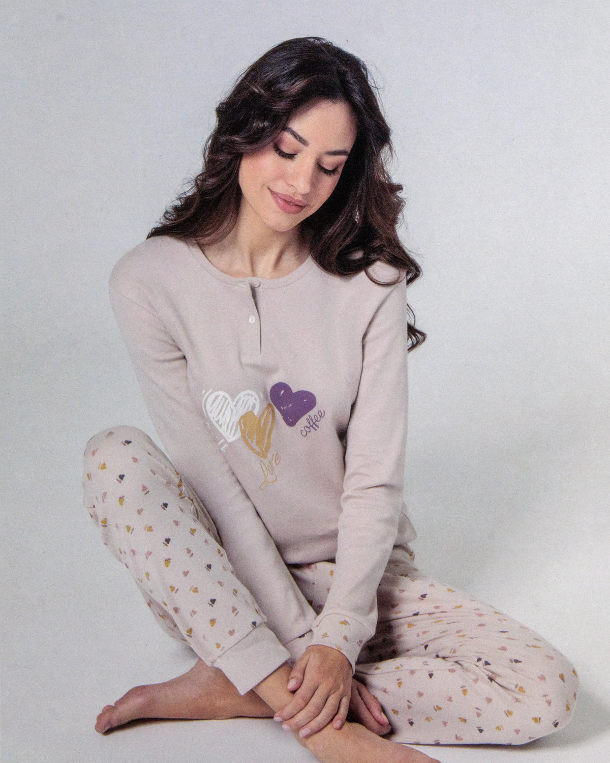 Pigiama da donna in cotone interlock Il Granchio GP6132