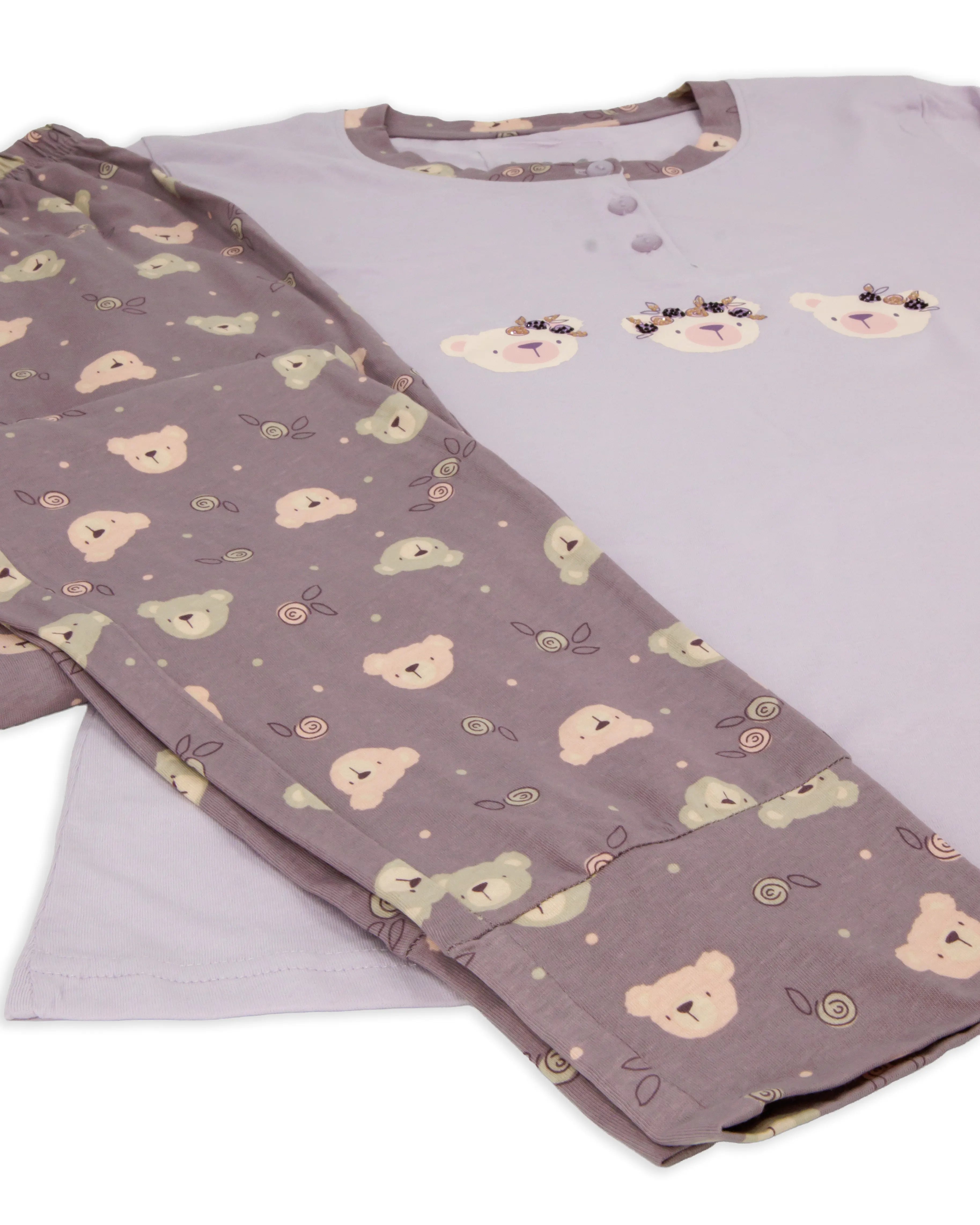 Pigiama lungo da donna in cotone Infiore 65.4032