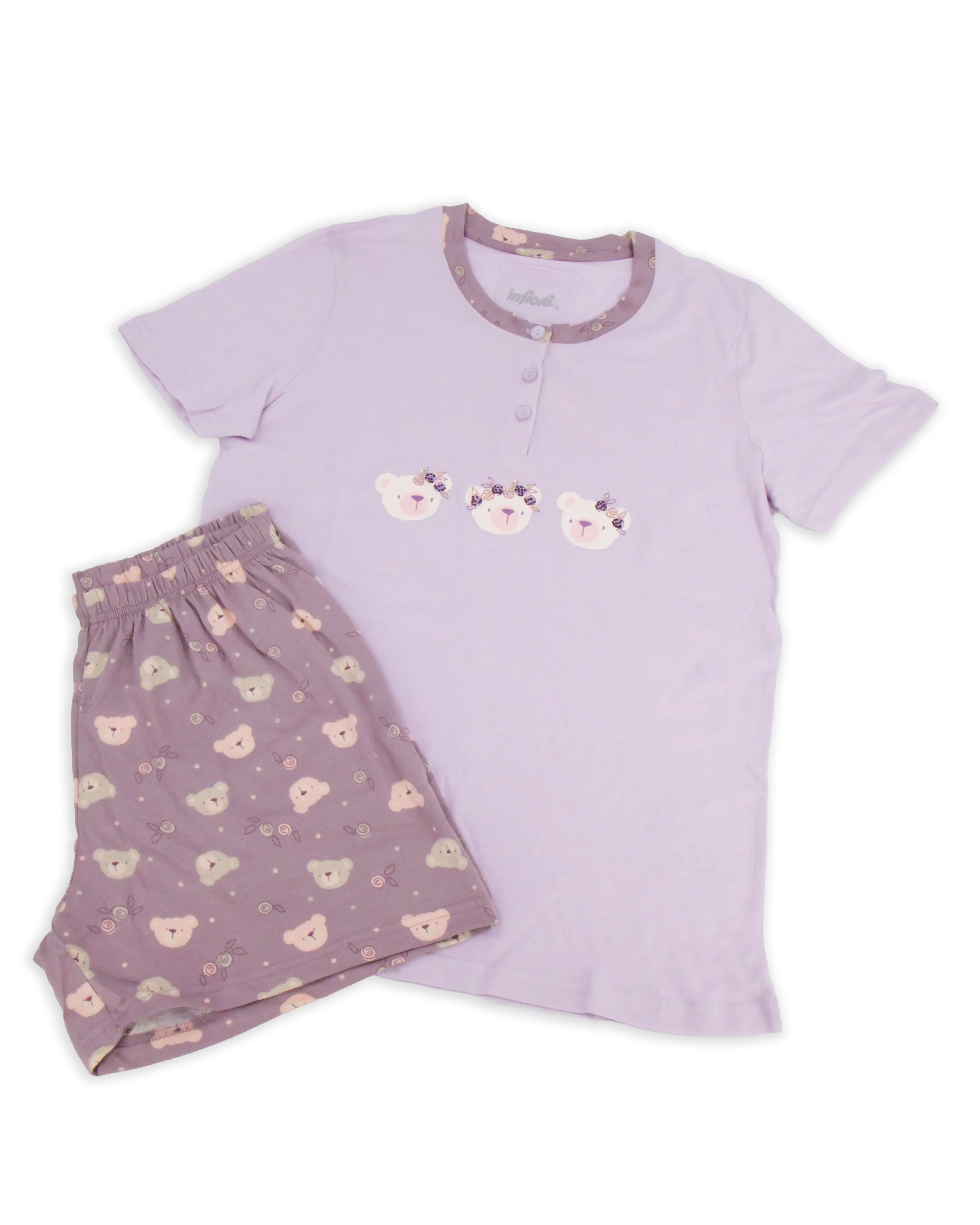 Pigiama corto da donna in cotone Infiore 65.4033