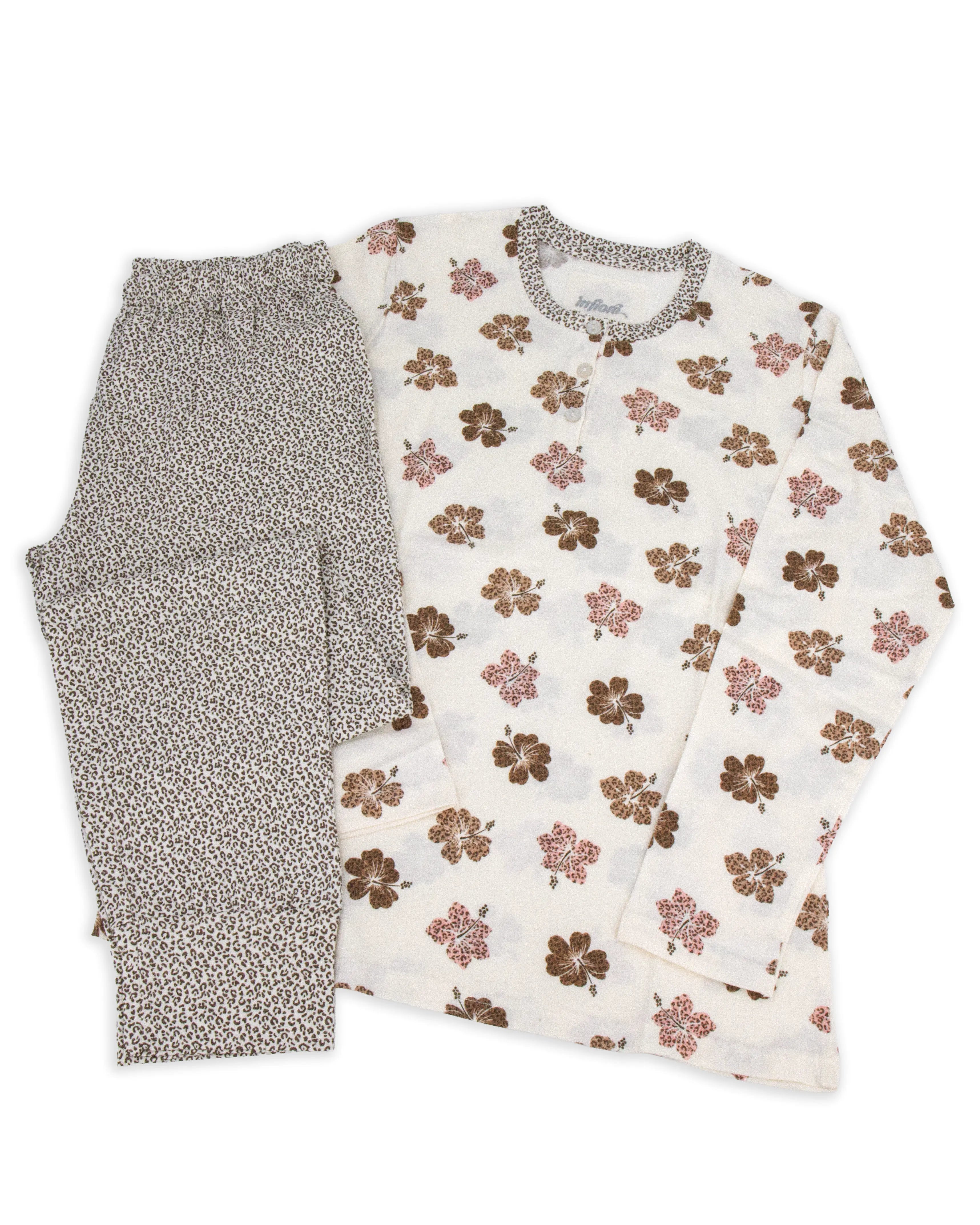 Pigiama lungo da donna in cotone Infiore 65.4142