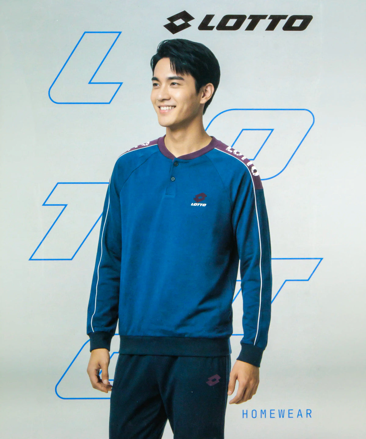 Pigiama Lungo da Uomo in cotone interlock Lotto LP2143