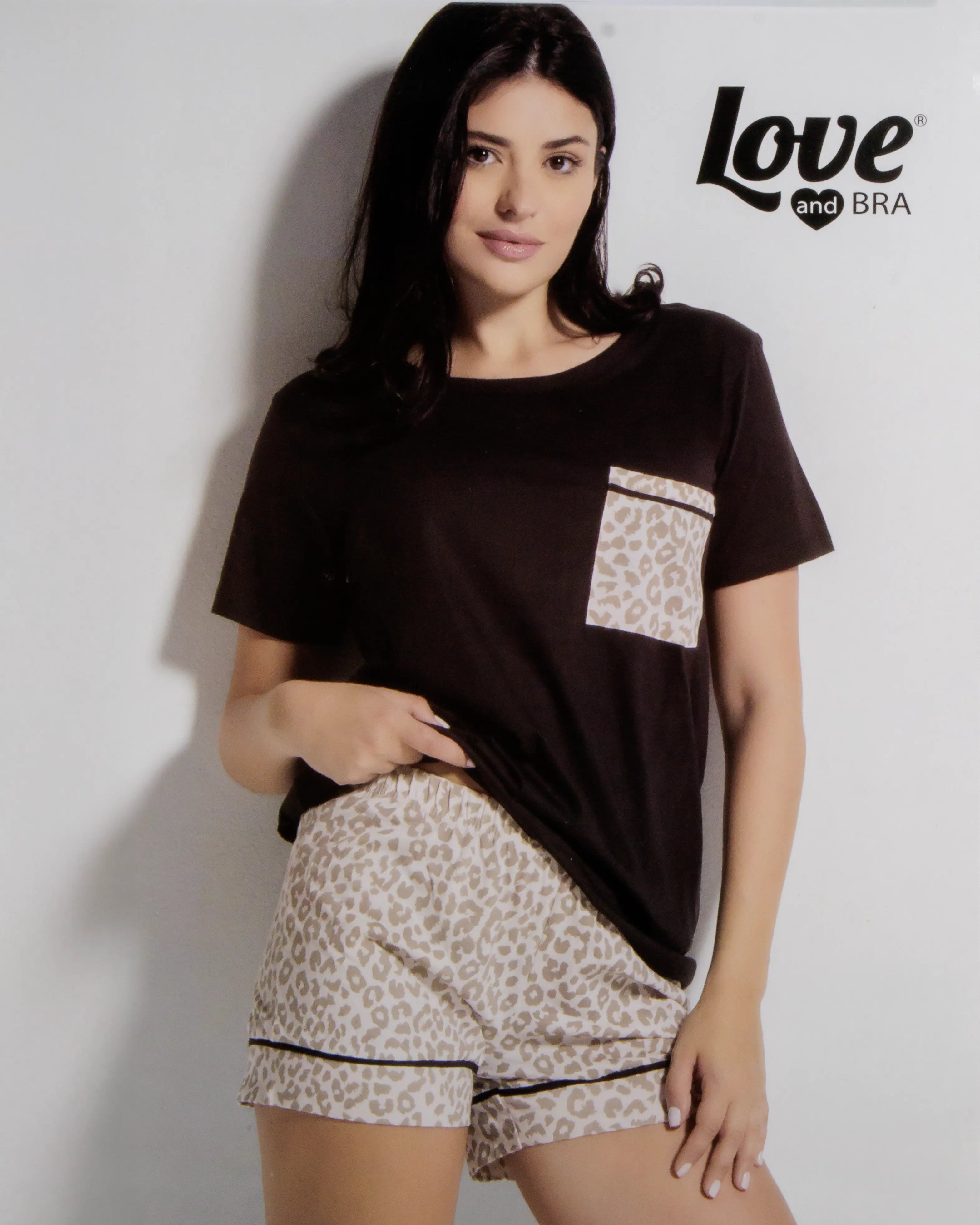 Pigiama corto da donna in cotone Love and Bra 104998