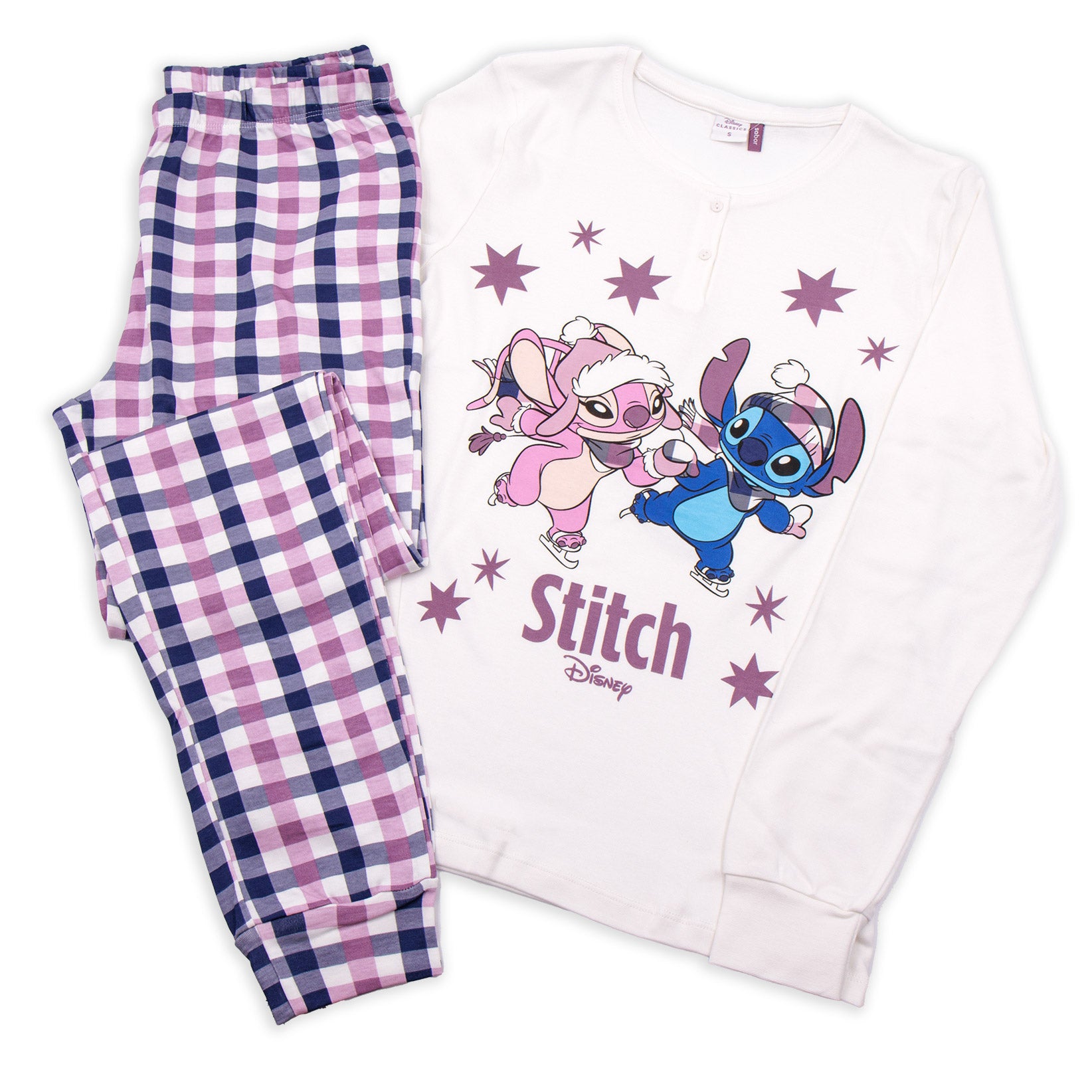 Pigiama da donna in cotone interlock Sabor DYD7390 "Lilo&Stitch"
