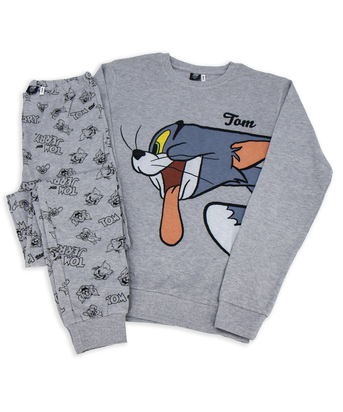 Pigiama lungo da uomo in cotone interlock Sabor WBL7896 "Tom and Jerry"