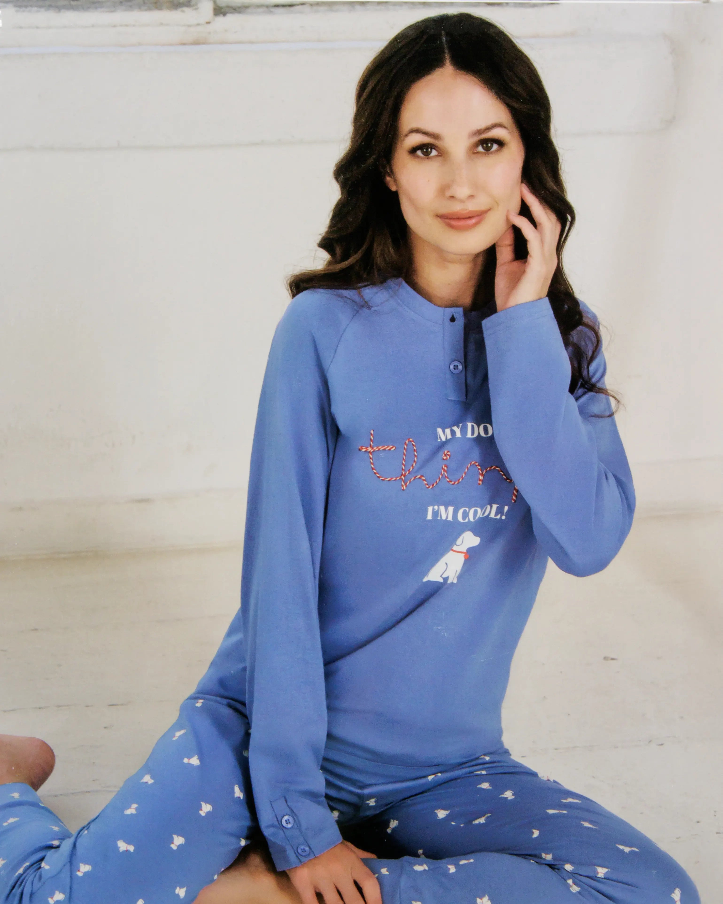 Pigiama da donna in cotone a manica lunga Oronero OD559