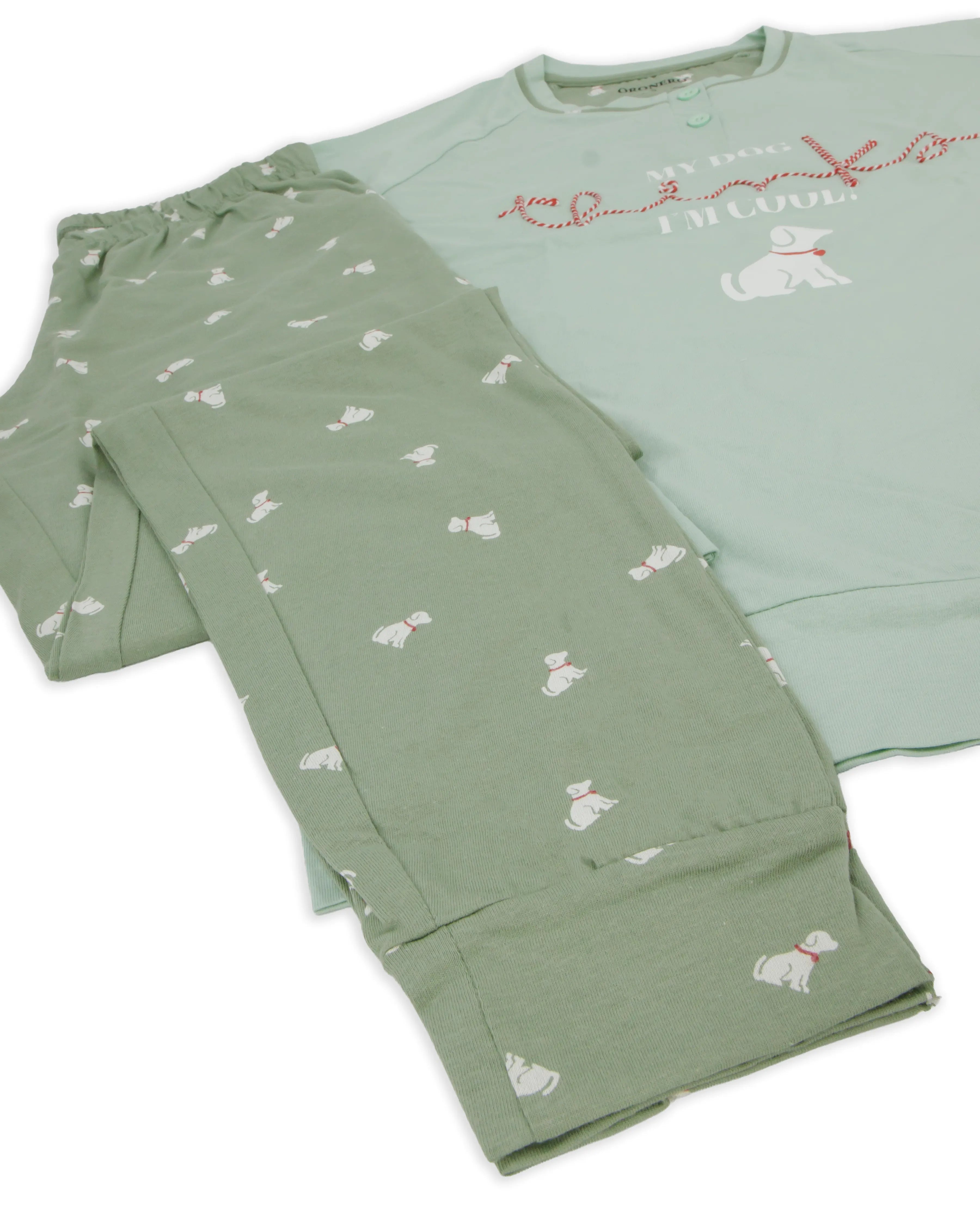 Pigiama da donna in cotone a manica lunga Oronero OD559