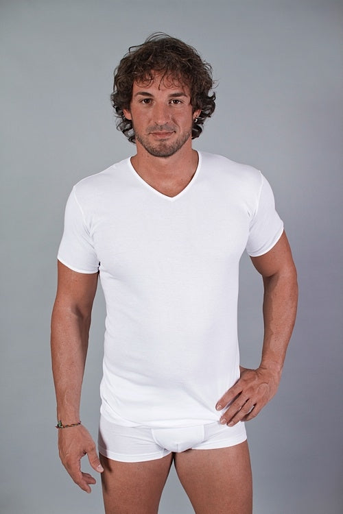 Mezza Manica scollo a V in cotone FDB 56/V