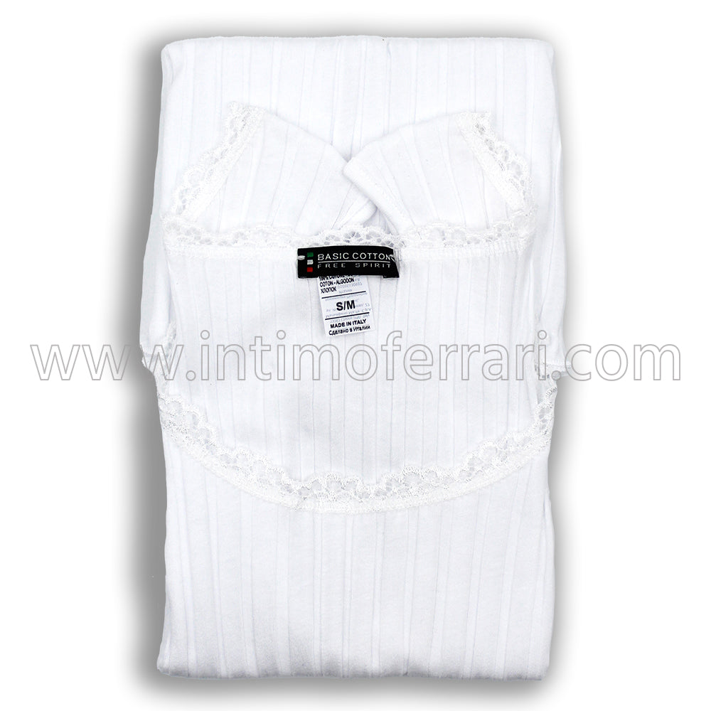 Canottiera a spalla larga in cotone Basic Cotton 6510