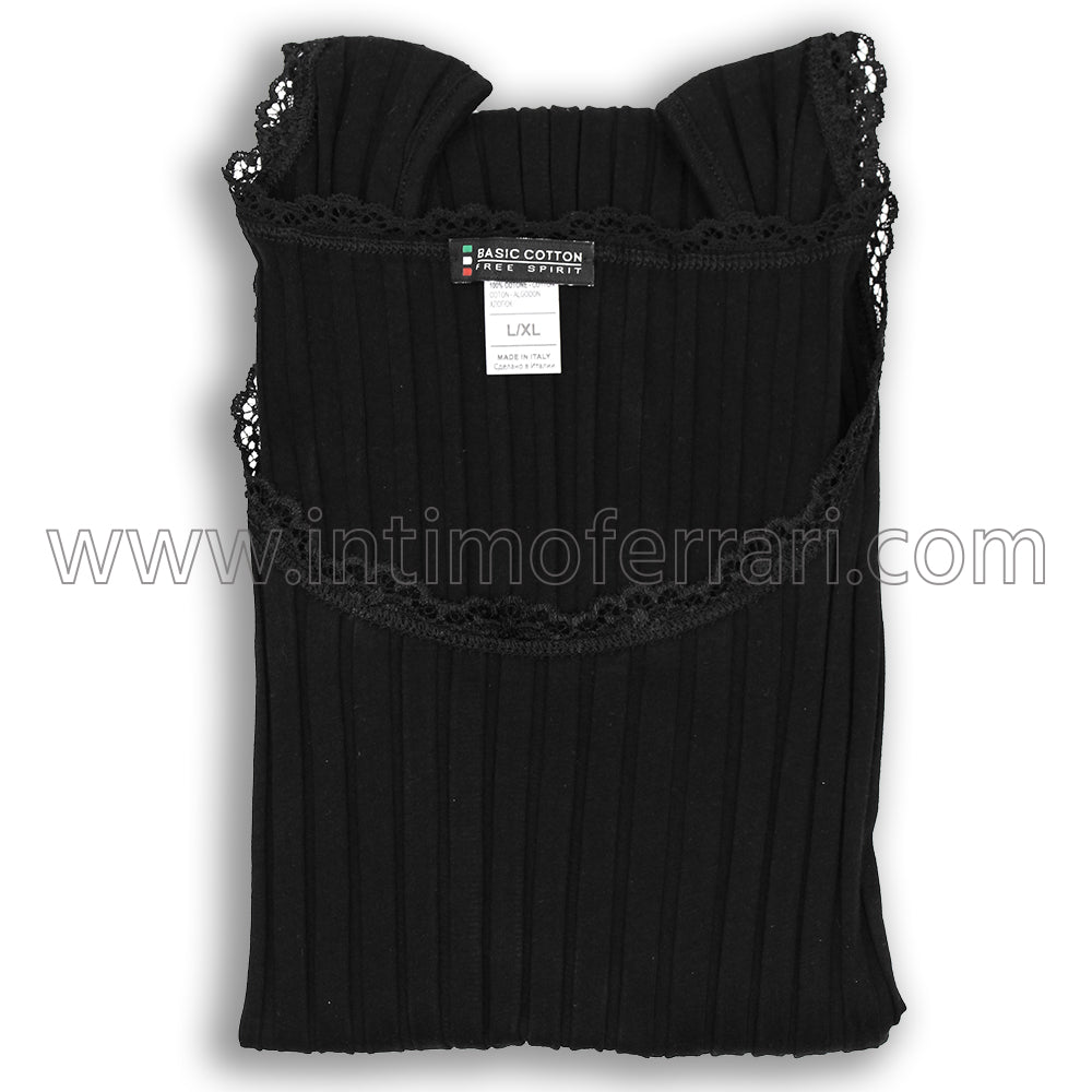 Canottiera a spalla larga in cotone Basic Cotton 6510