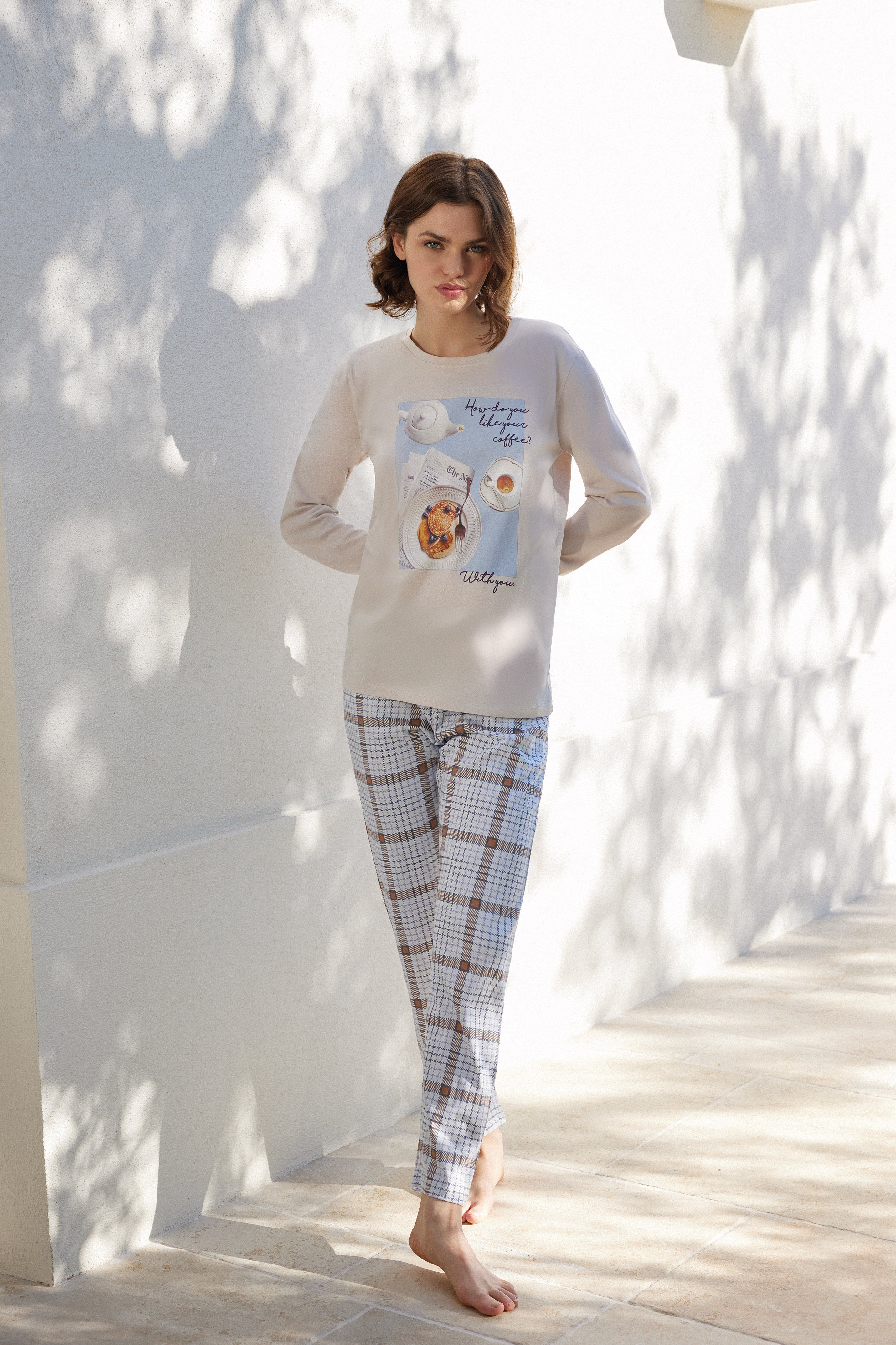 Pigiama lungo in puro cotone Jadea 3275