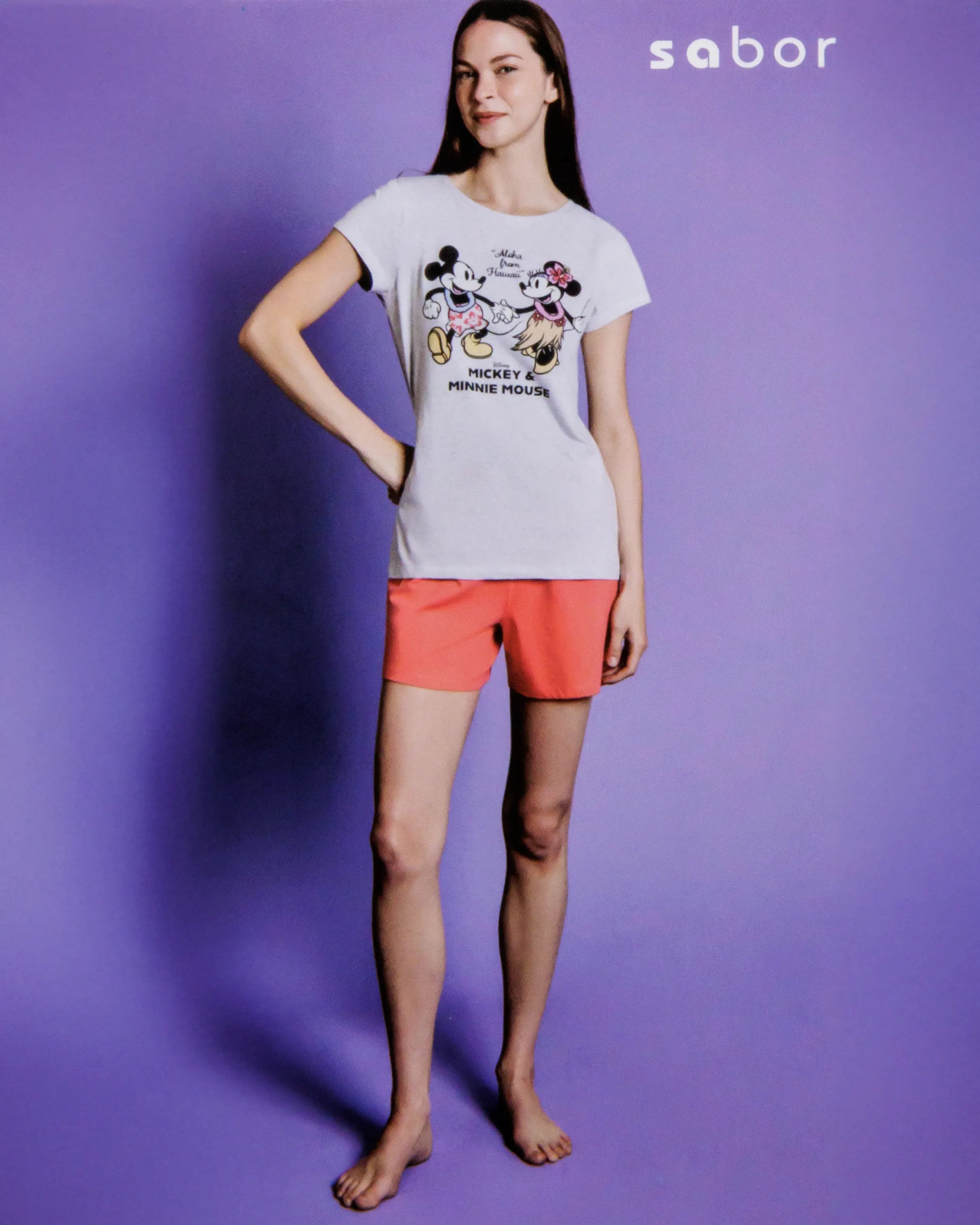Pigiama corto da donna in cotone Sabor DYD3942 "Mikey"