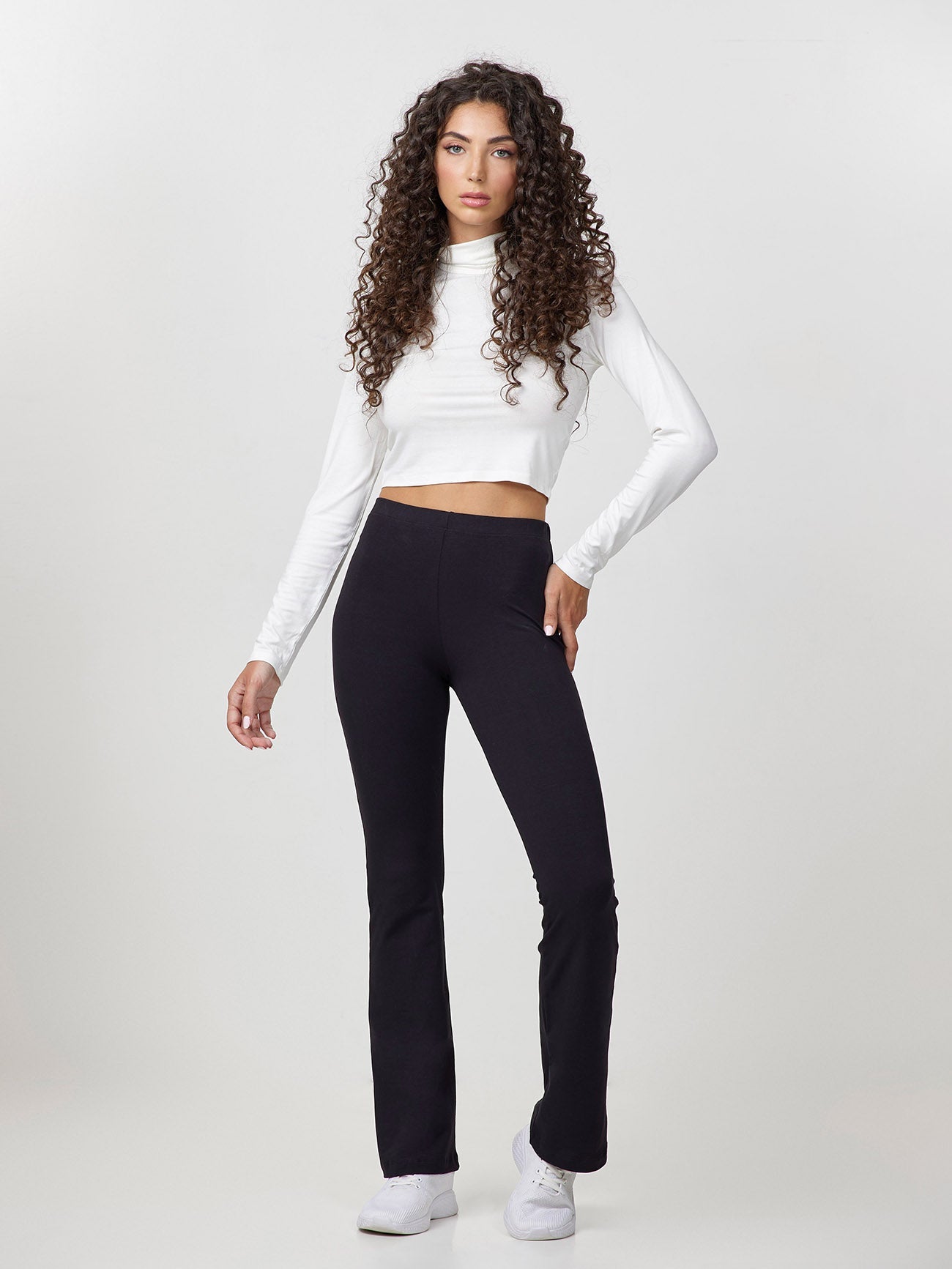 PANTALEGGINGS A ZAMPA IN COTONE ELASTICIZZATO