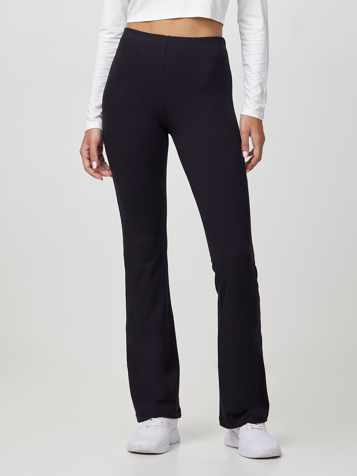PANTALEGGINGS A ZAMPA IN COTONE ELASTICIZZATO