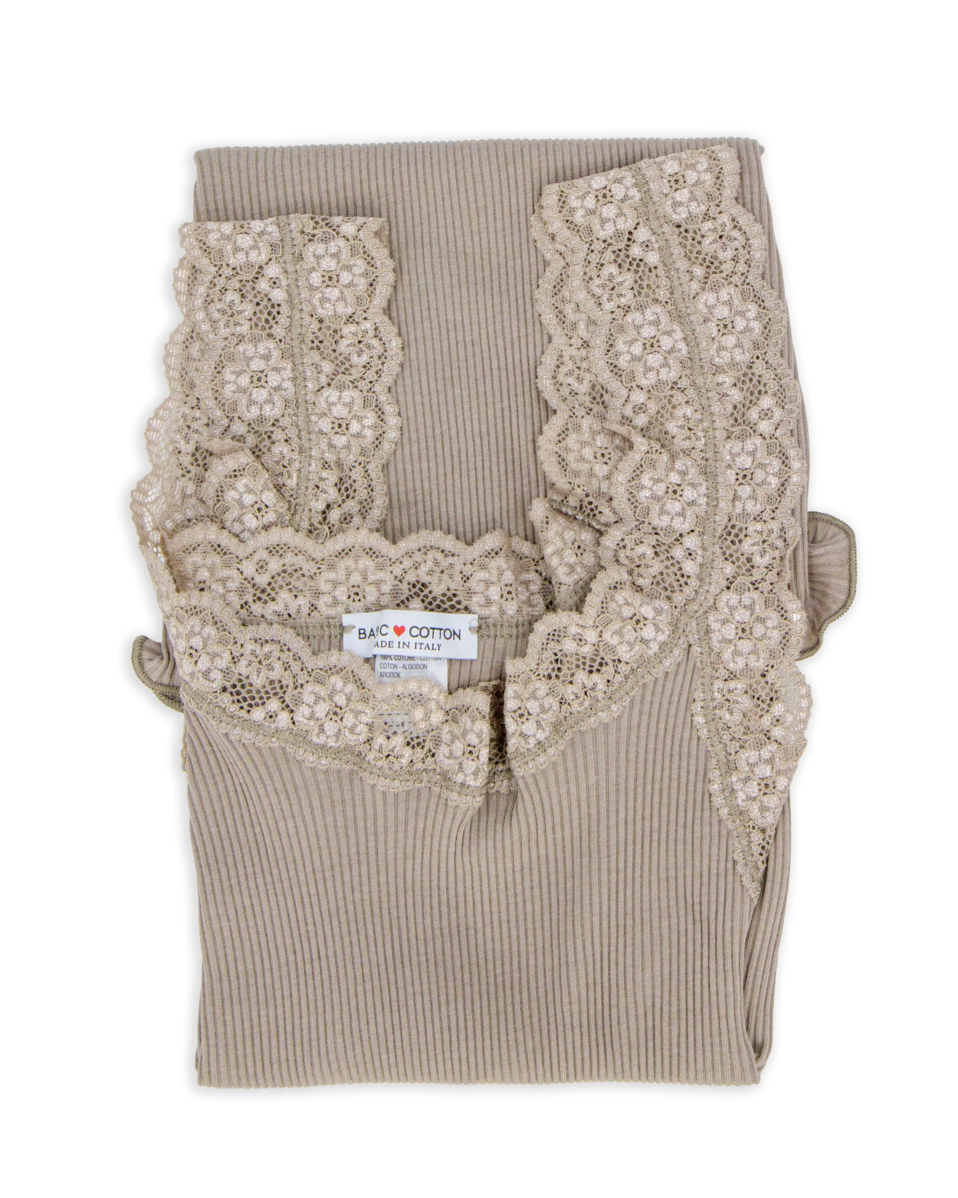 Canottiera a spalla larga in cotone Basic Cotton 602